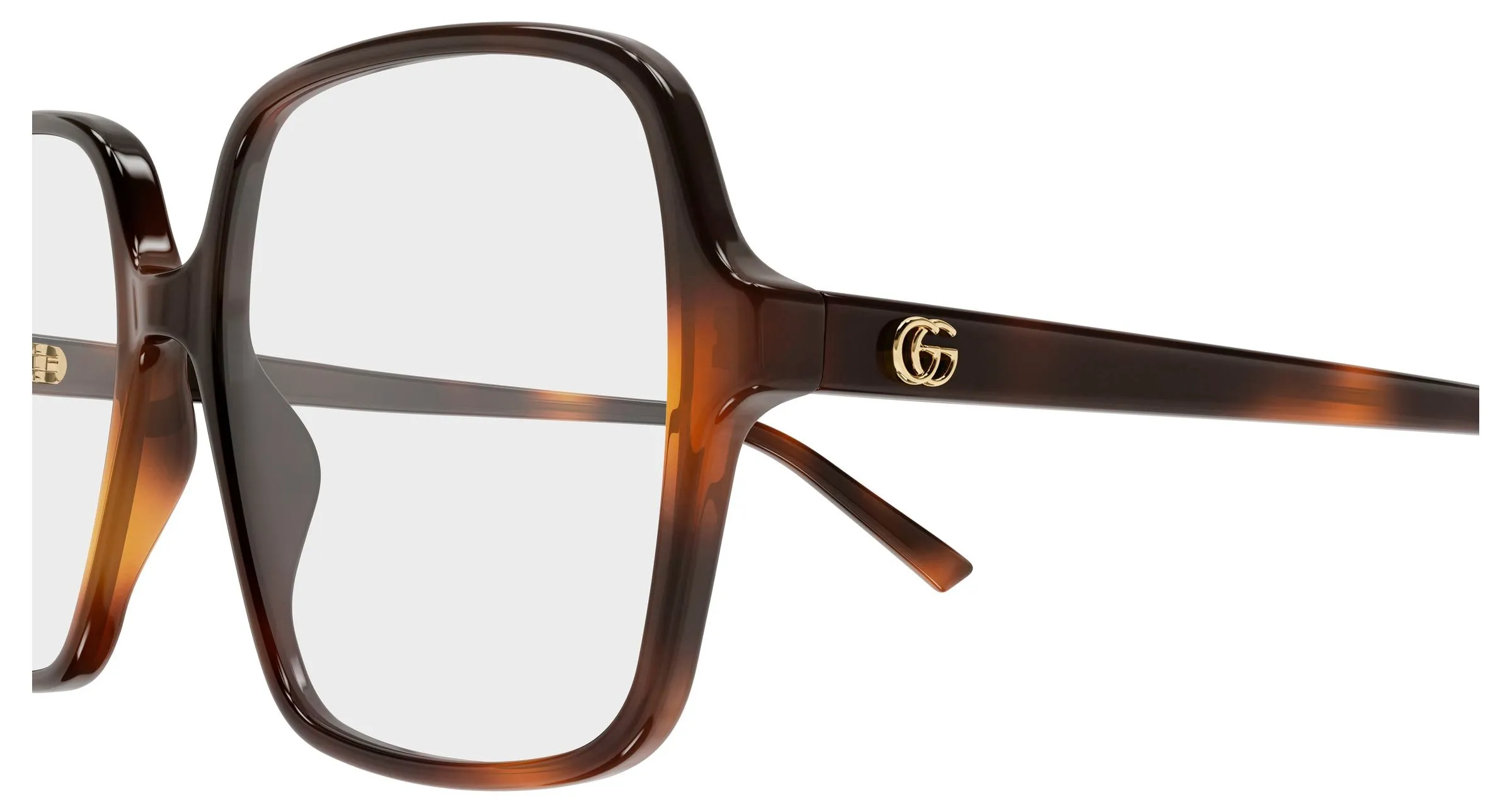 Gucci GG1994O 002 Montature da vista Acetato Havana Trasparente Squadrata - immagine 3