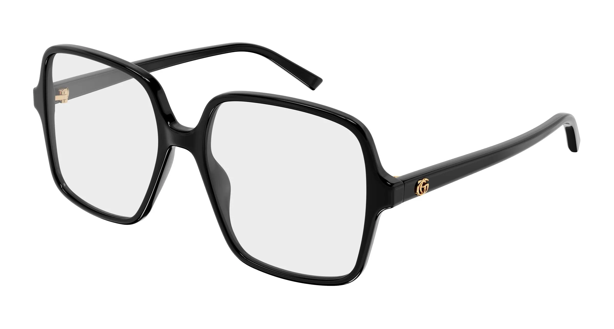 Gucci GG1994O 001 Montature da vista Acetato Nero Trasparente Squadrata - immagine 1