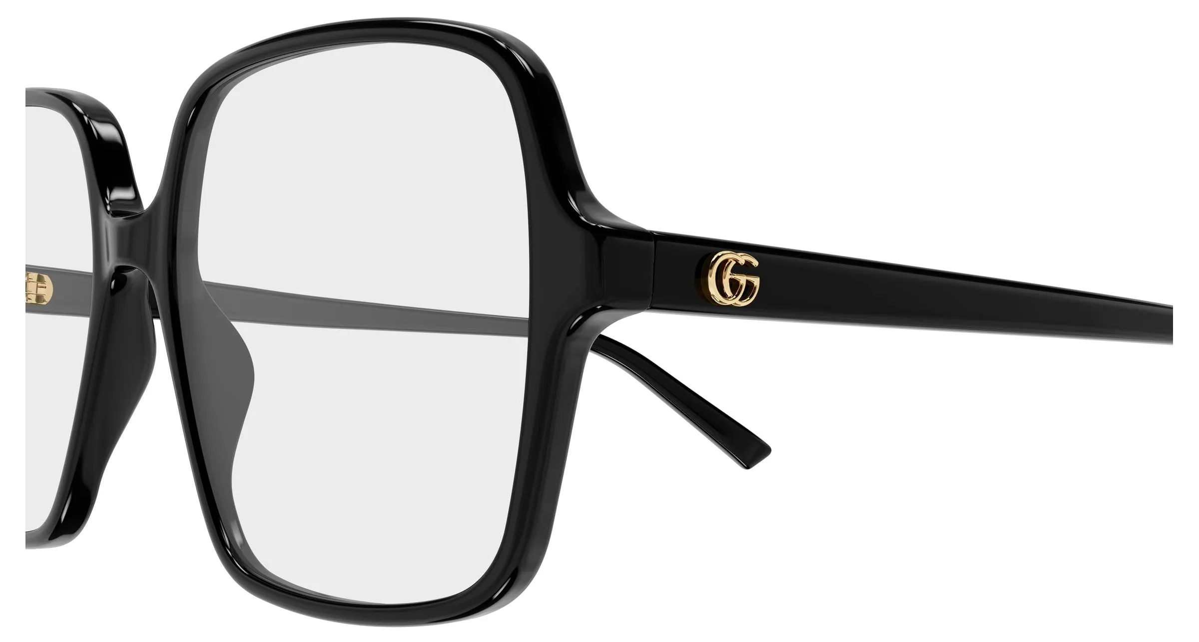 Gucci GG1994O 001 Montature da vista Acetato Nero Trasparente Squadrata - immagine 3