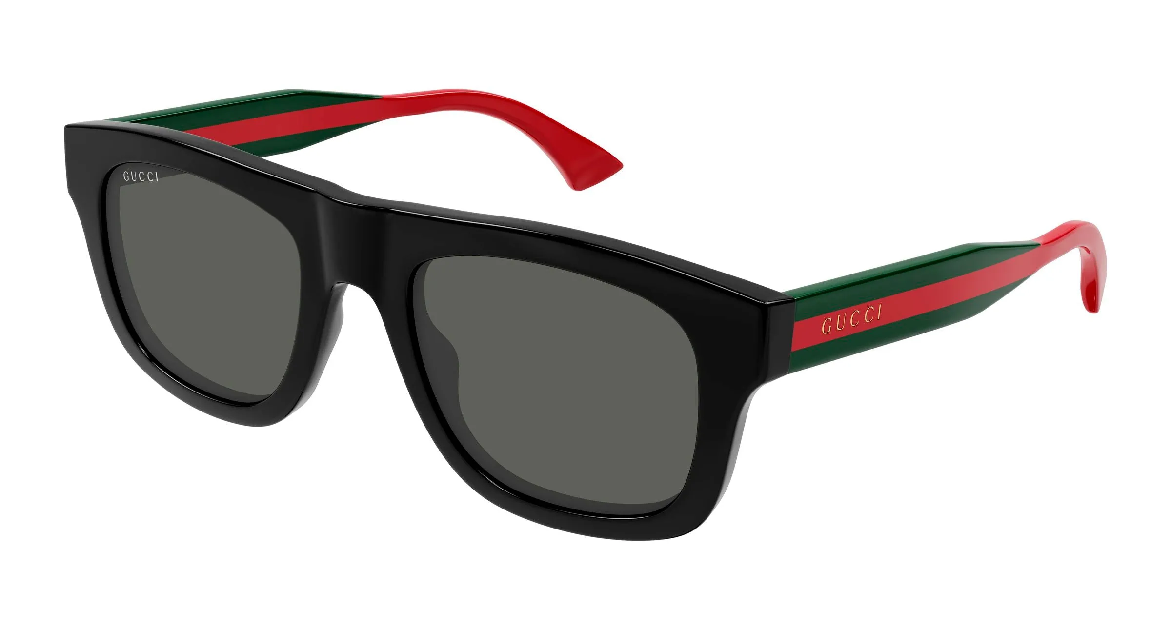 Gucci GG1991S 001 Occhiali da sole Acetato Nero Grigio Squadrata - immagine 1