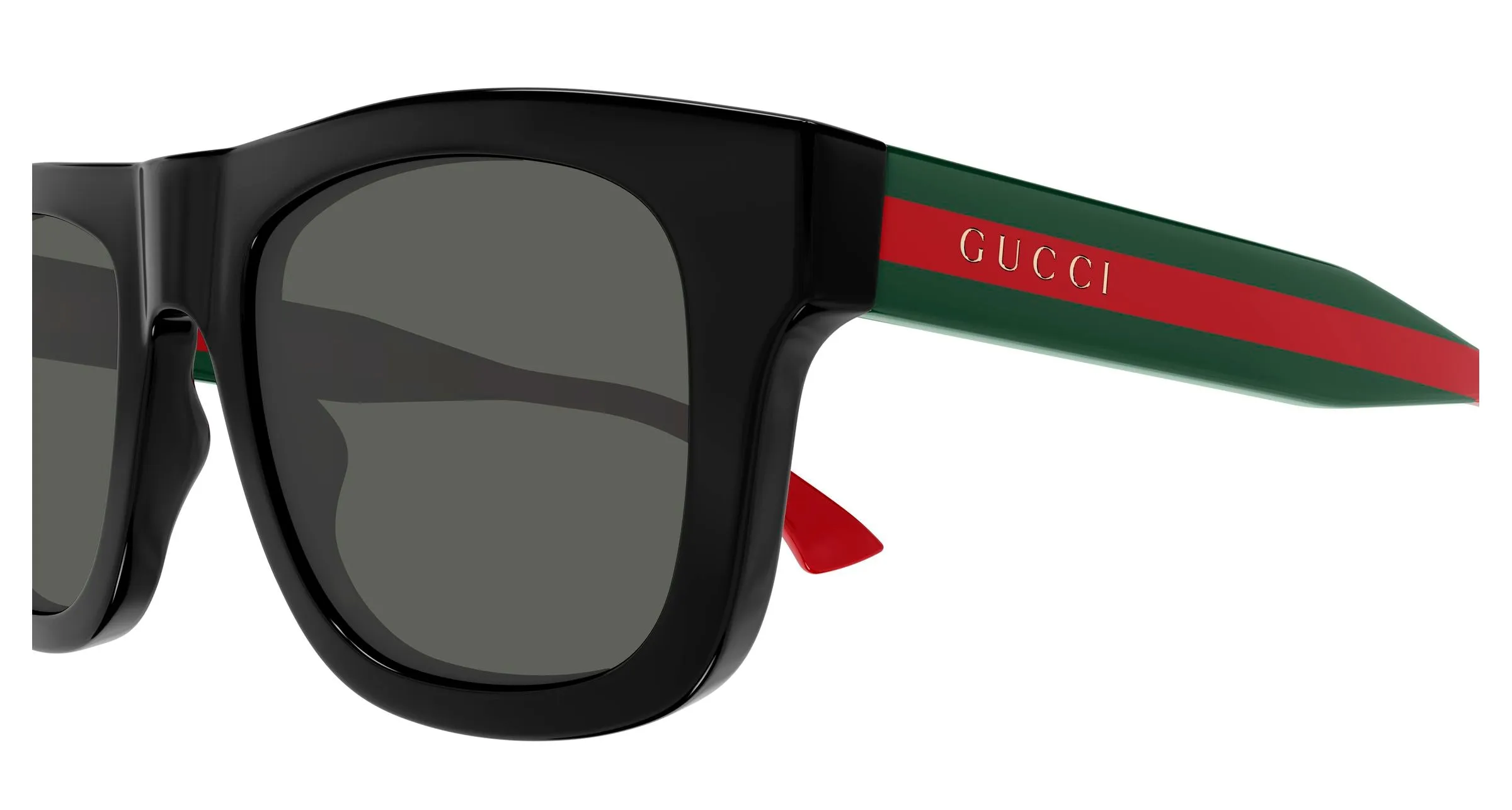 Gucci GG1991S 001 Occhiali da sole Acetato Nero Grigio Squadrata - immagine 3