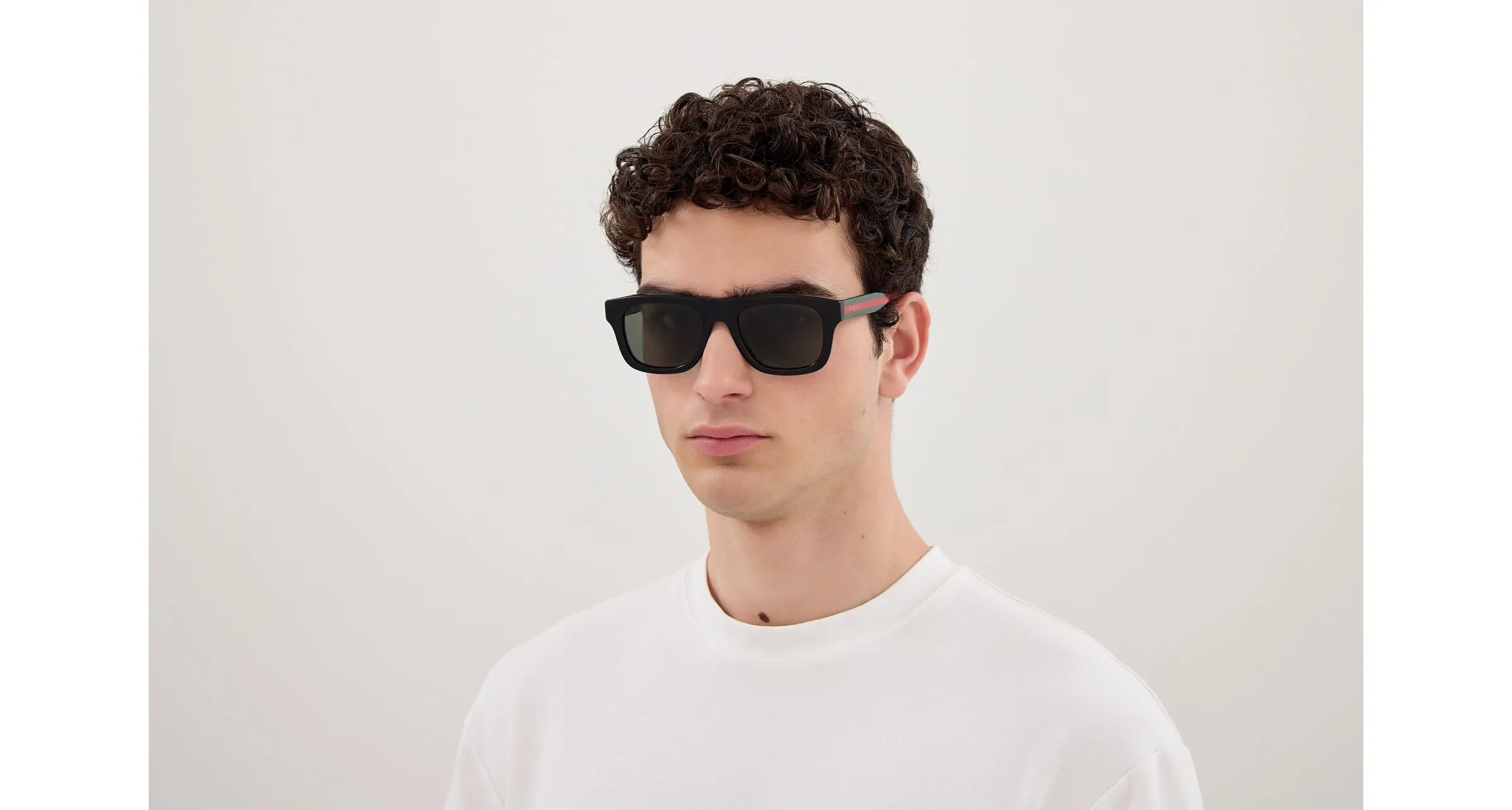 Gucci GG1991S 001 Occhiali da sole Acetato Nero Grigio Squadrata - immagine 4