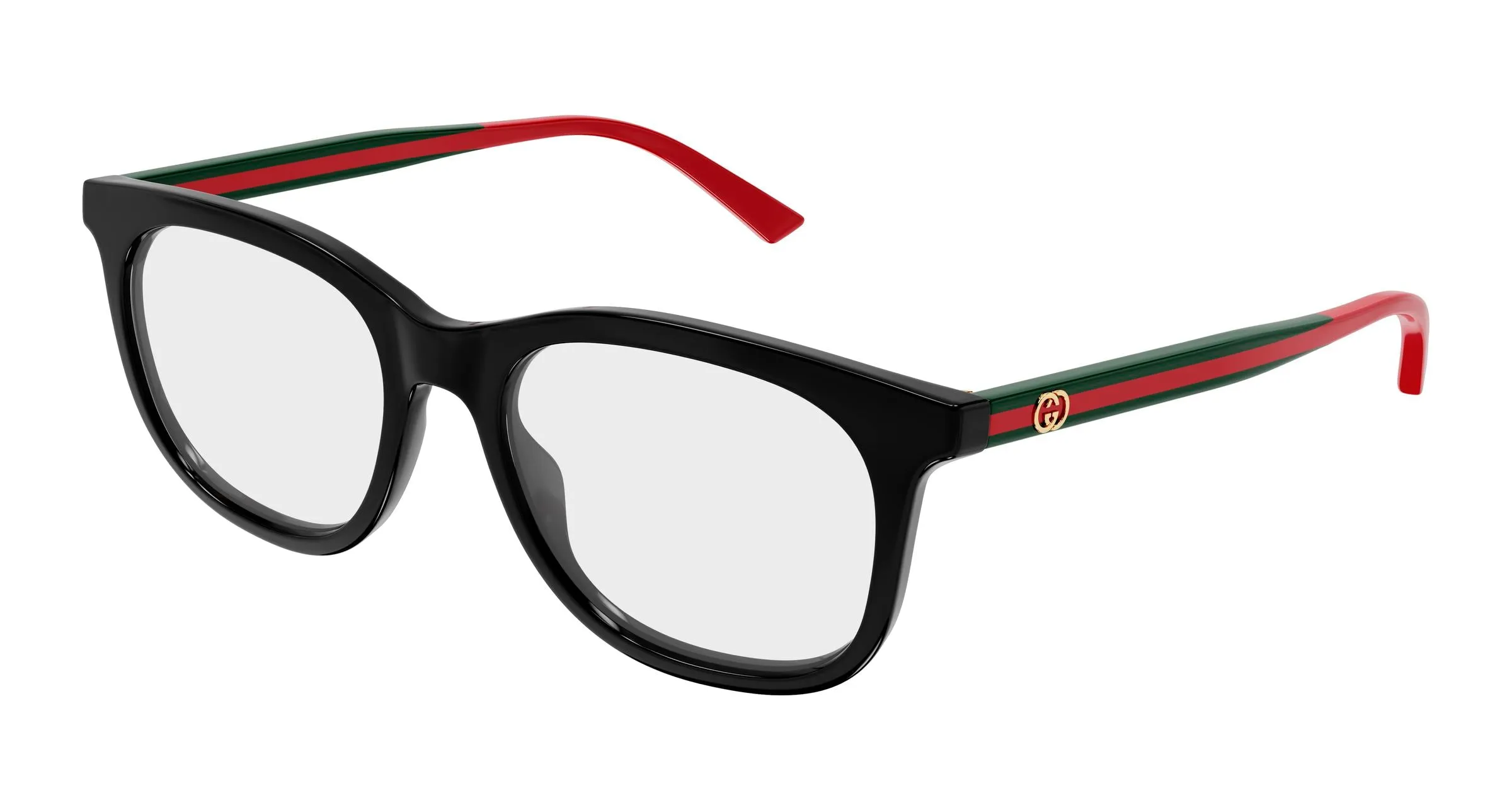 Gucci GG1990O 005 Montature da vista Acetato Nero Trasparente Squadrata - immagine 1