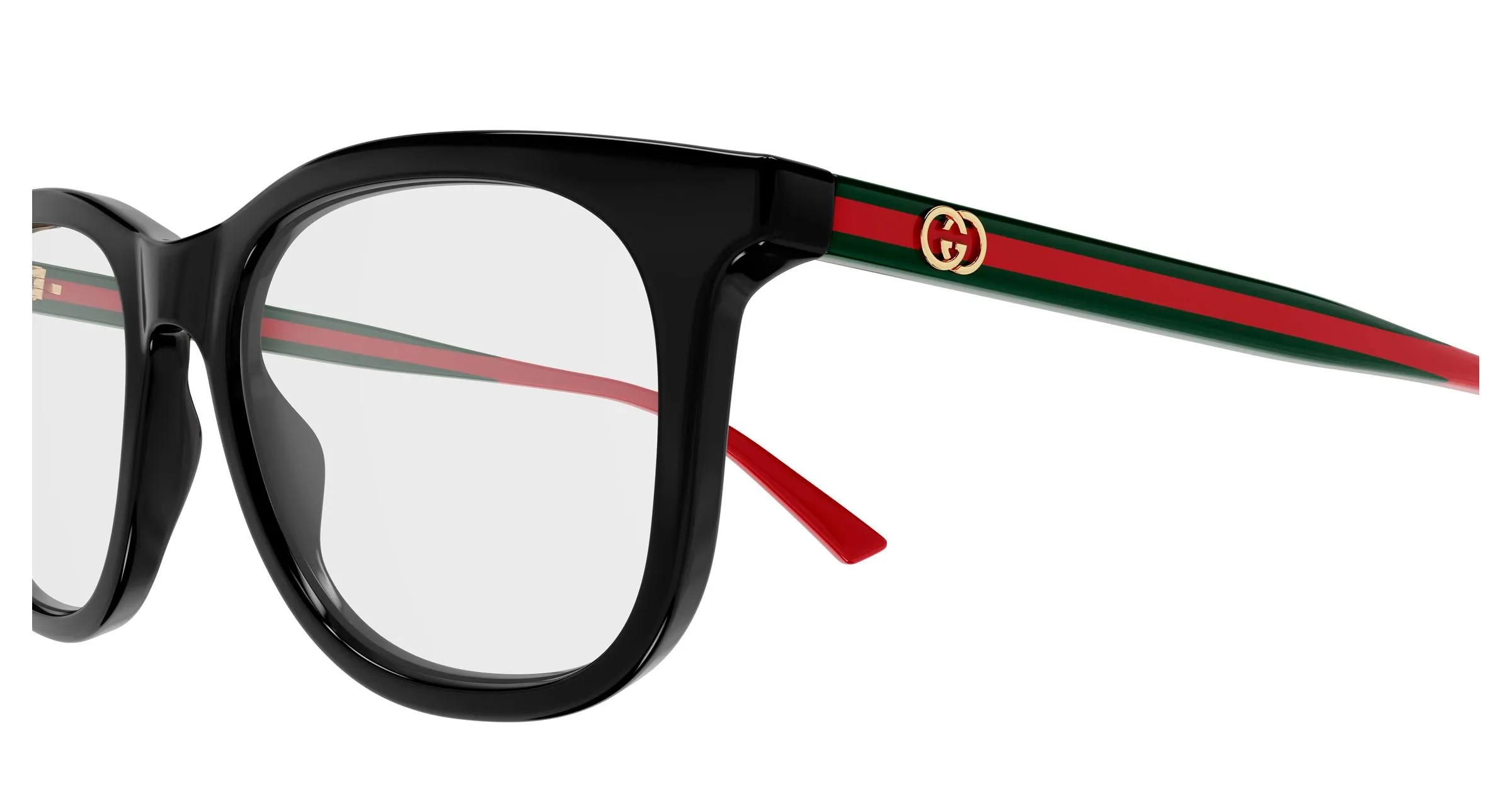 Gucci GG1990O 005 Montature da vista Acetato Nero Trasparente Squadrata - immagine 3