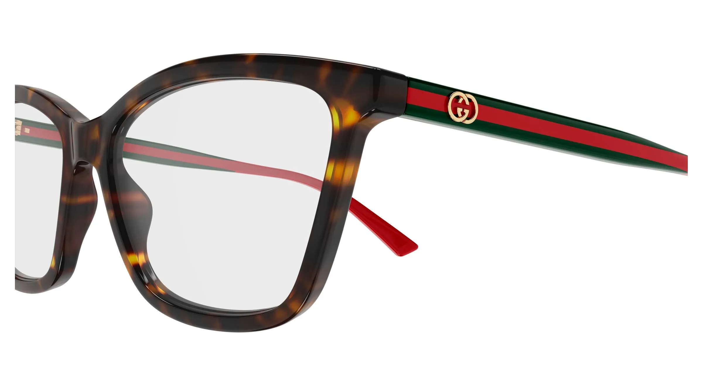 Gucci GG1989O 002 Montature da vista Acetato Havana Trasparente Cat Eye - immagine 3