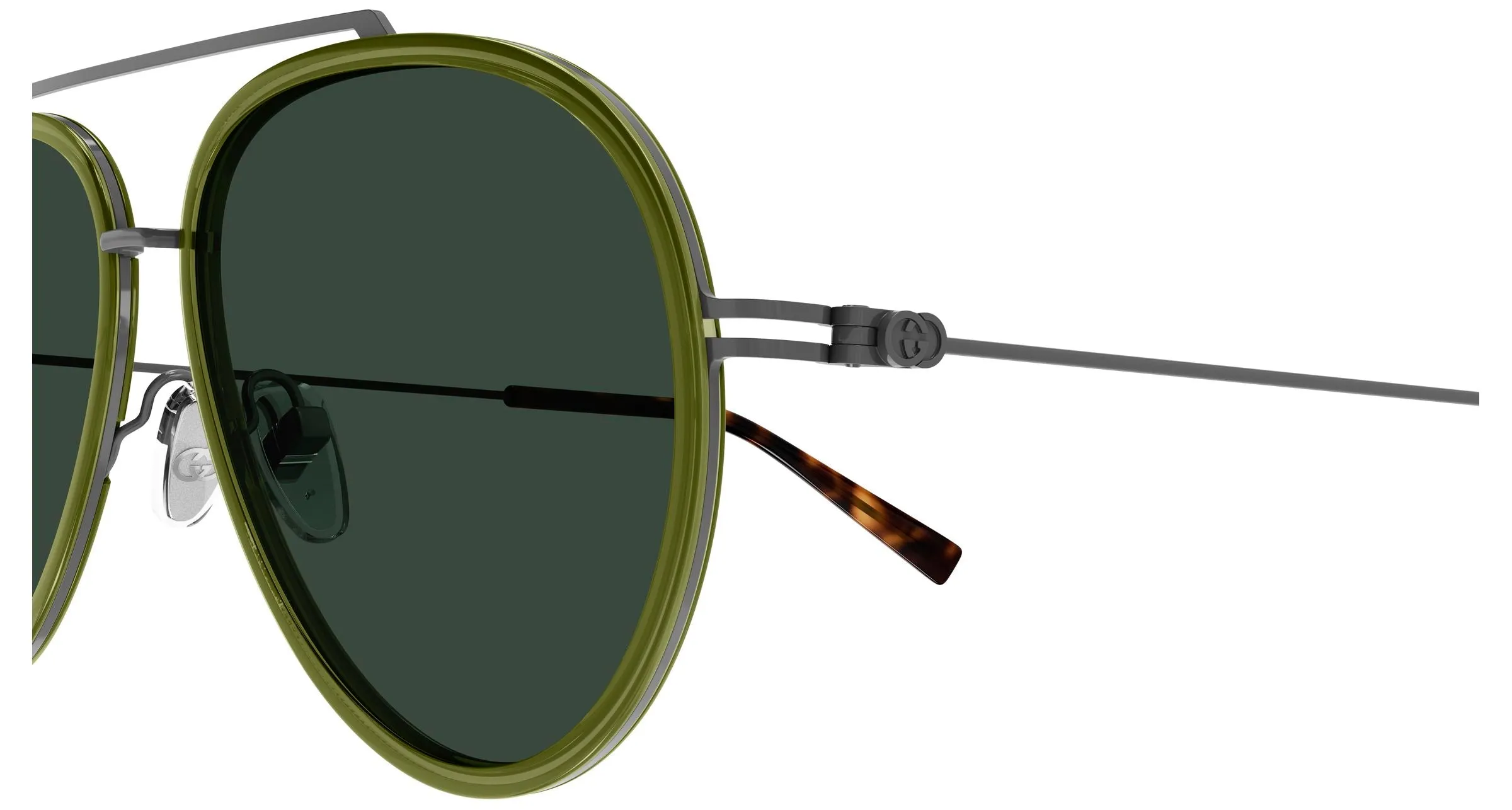 Gucci GG1981S 004 Occhiali da sole Iniettato Verde Verde Pilot - immagine 3