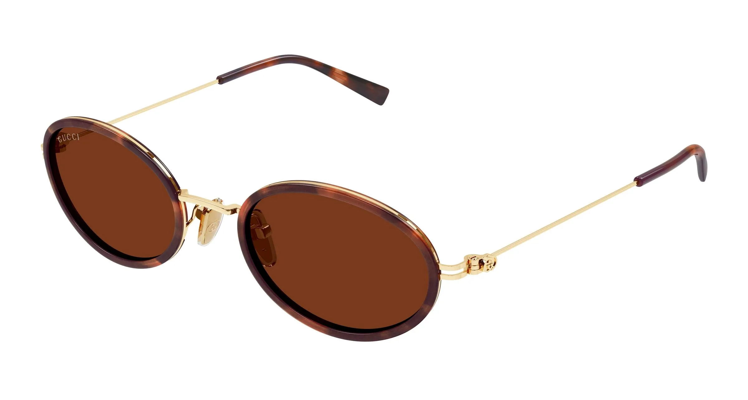 Gucci GG1980S 002 Occhiali da sole Iniettato Havana Marrone Rotonda - immagine 1