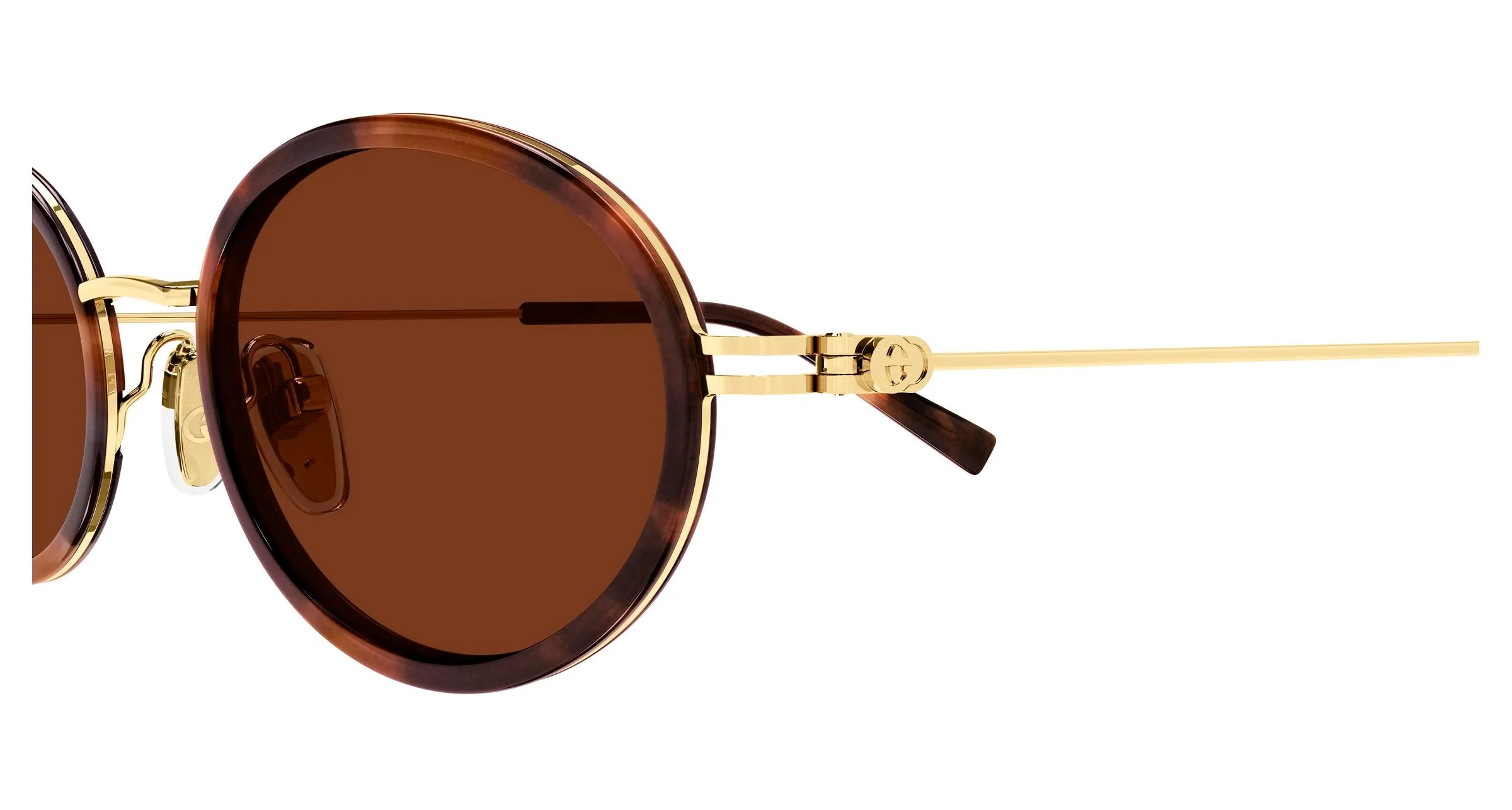 Gucci GG1980S 002 Occhiali da sole Iniettato Havana Marrone Rotonda - immagine 3