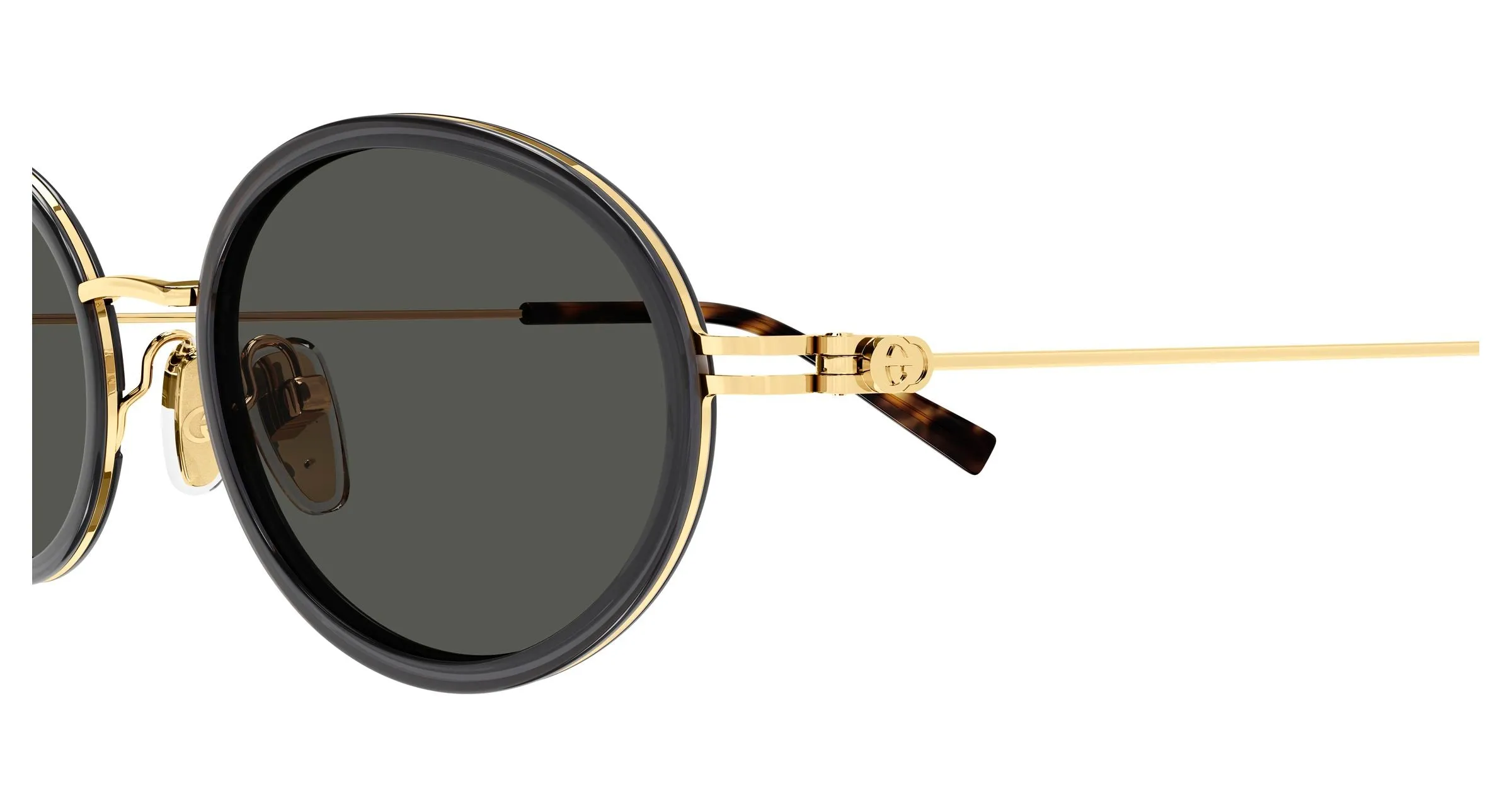 Gucci GG1980S 001 Occhiali da sole Iniettato Grigio Grigio Rotonda - immagine 3