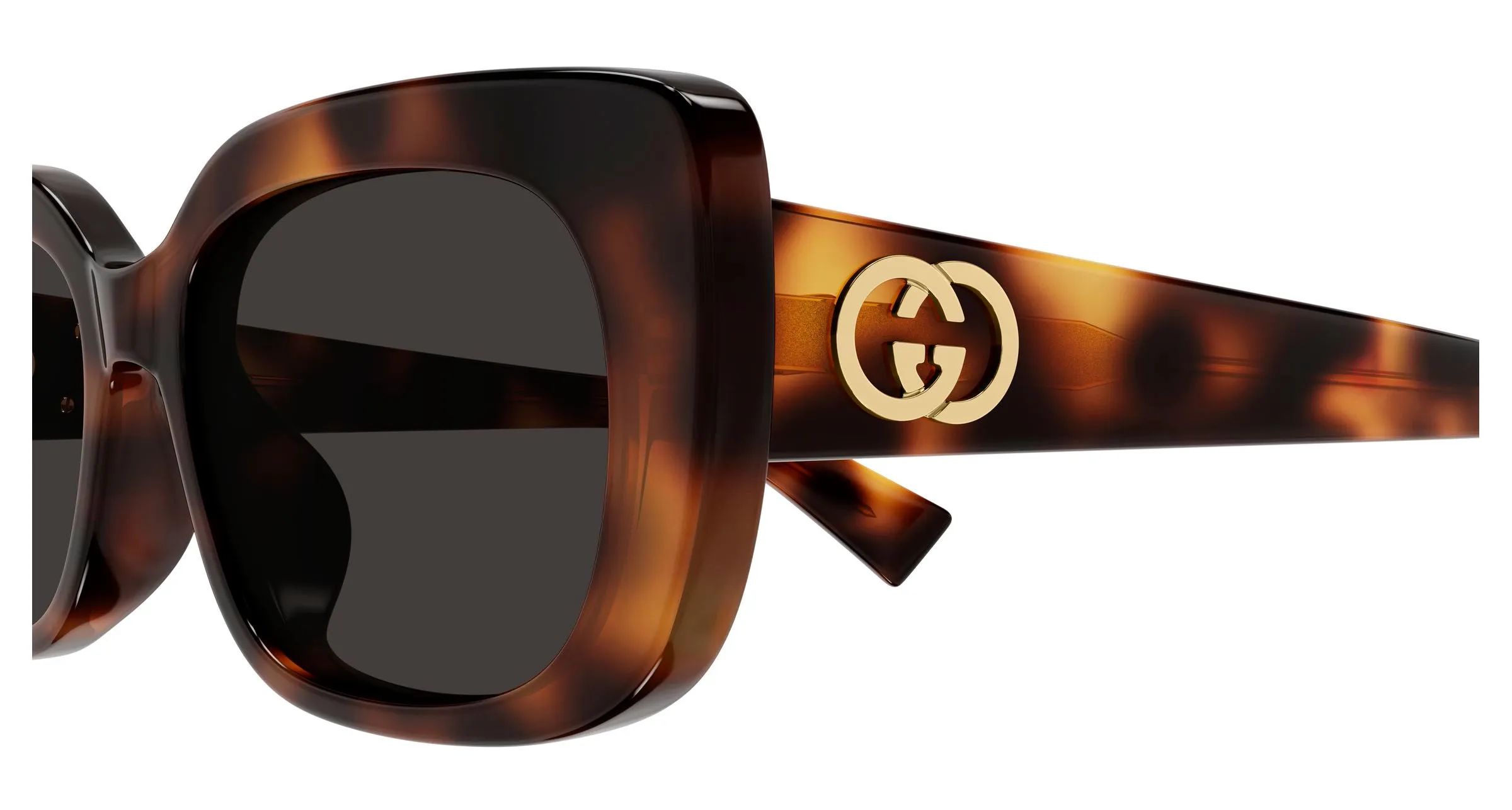 Gucci GG1979SK 002 Occhiali da sole Acetato Havana Grigio Squadrata - immagine 3