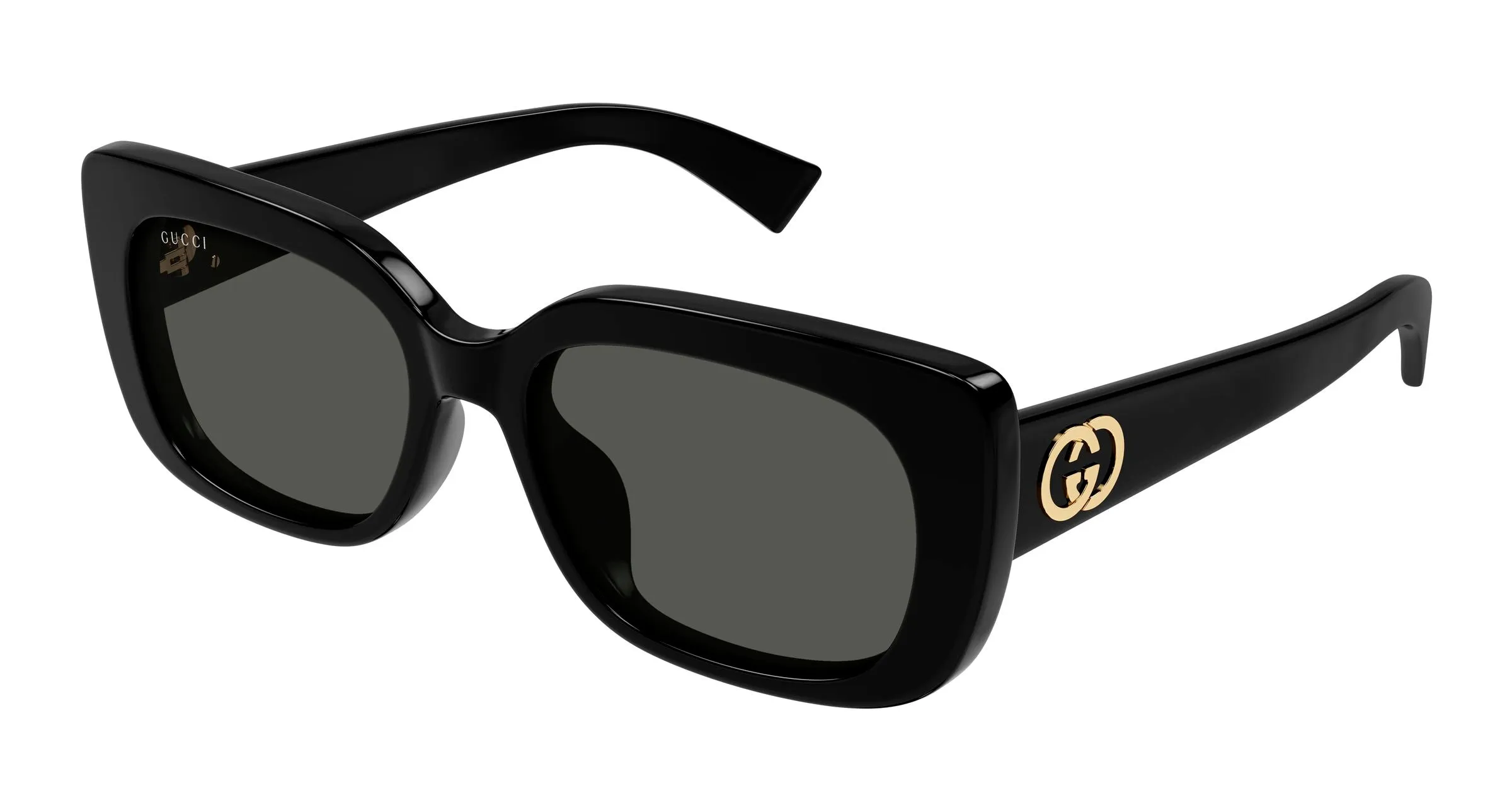 Gucci GG1979SK 001 Occhiali da sole Acetato Nero Grigio Squadrata - immagine 1
