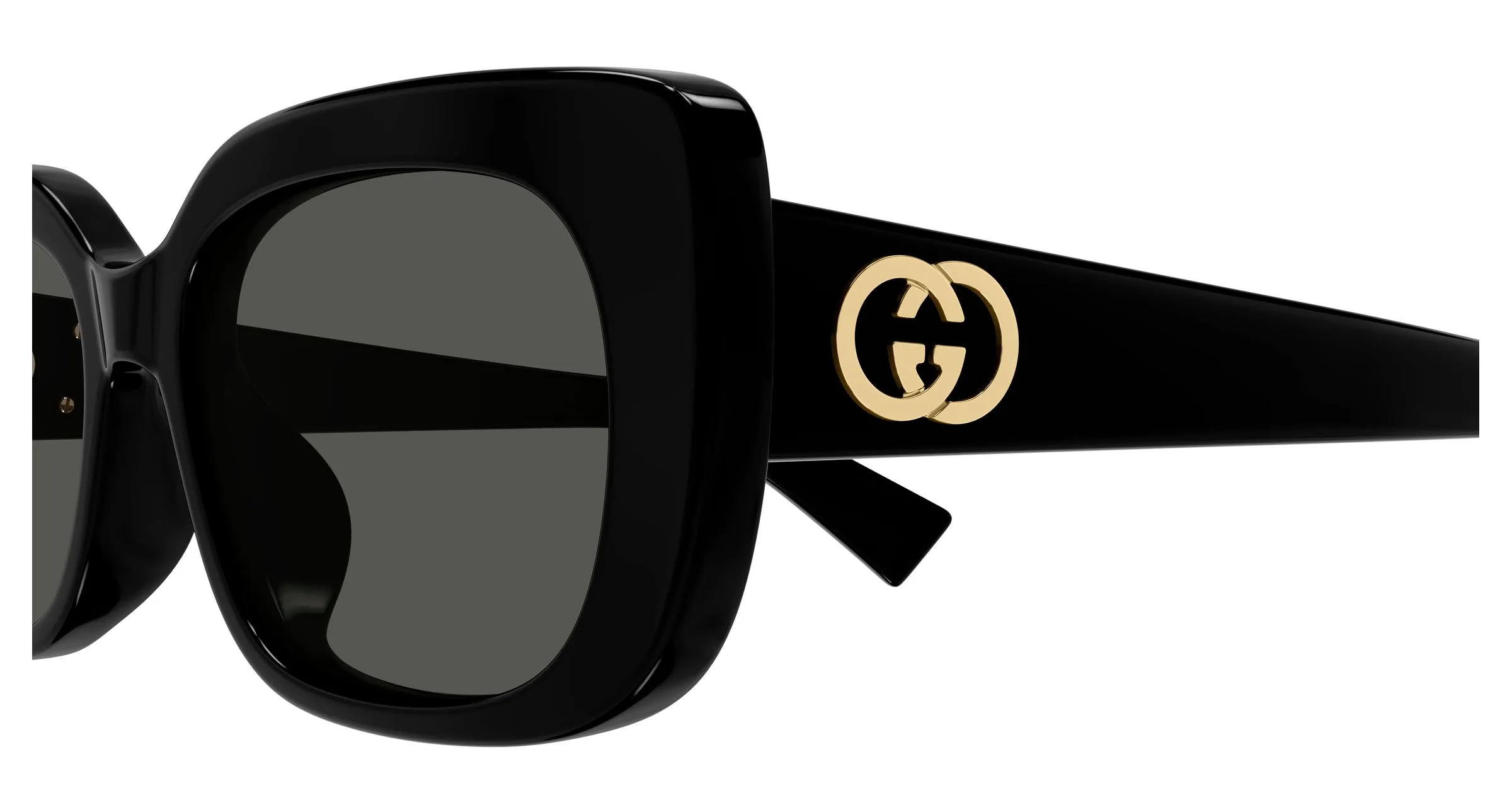 Gucci GG1979SK 001 Occhiali da sole Acetato Nero Grigio Squadrata - immagine 3