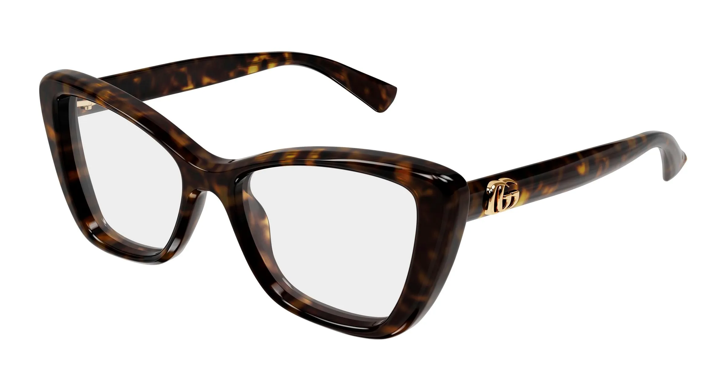 Gucci GG1977O 002 Montature da vista Iniettato Havana Trasparente Cat Eye - immagine 1