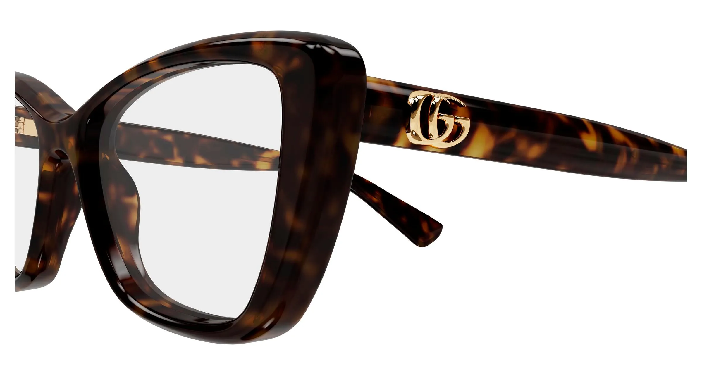 Gucci GG1977O 002 Montature da vista Iniettato Havana Trasparente Cat Eye - immagine 3