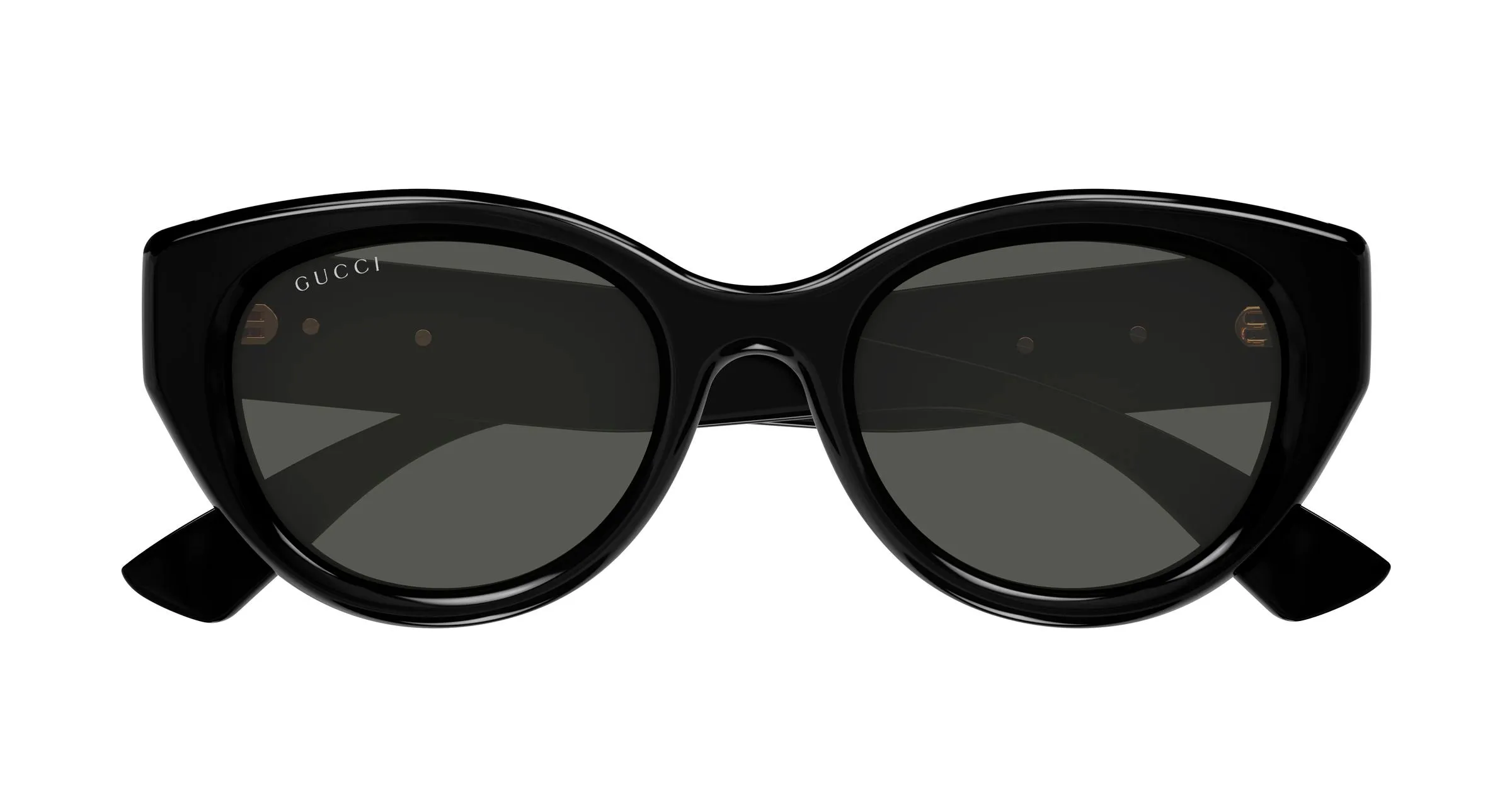 Gucci GG1976SK 001 Occhiali da sole Iniettato Nero Grigio Rotonda - immagine 2