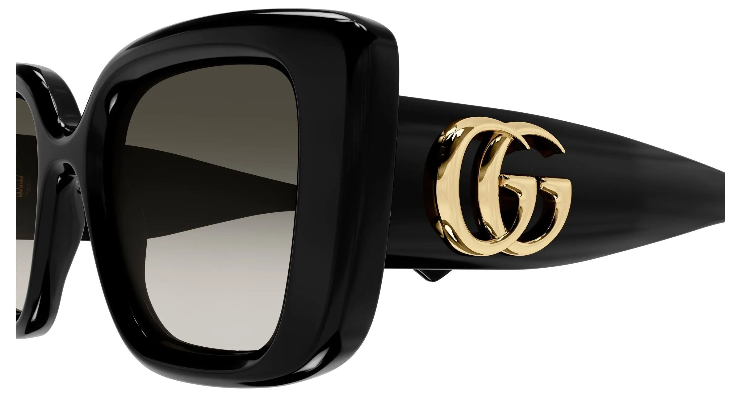 Gucci GG1975S 002 Occhiali da sole Iniettato Nero Grigio Farfalla - immagine 3