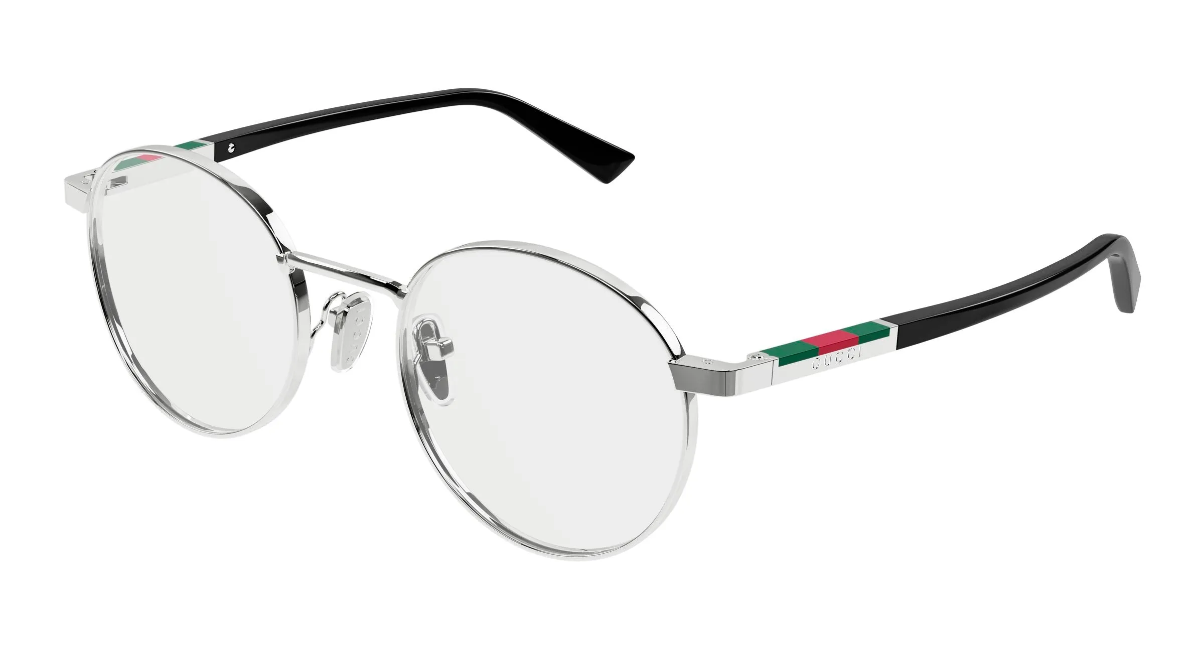 Gucci GG1966OK 001 Montature da vista Metallo Argento Trasparente Rotonda - immagine 1