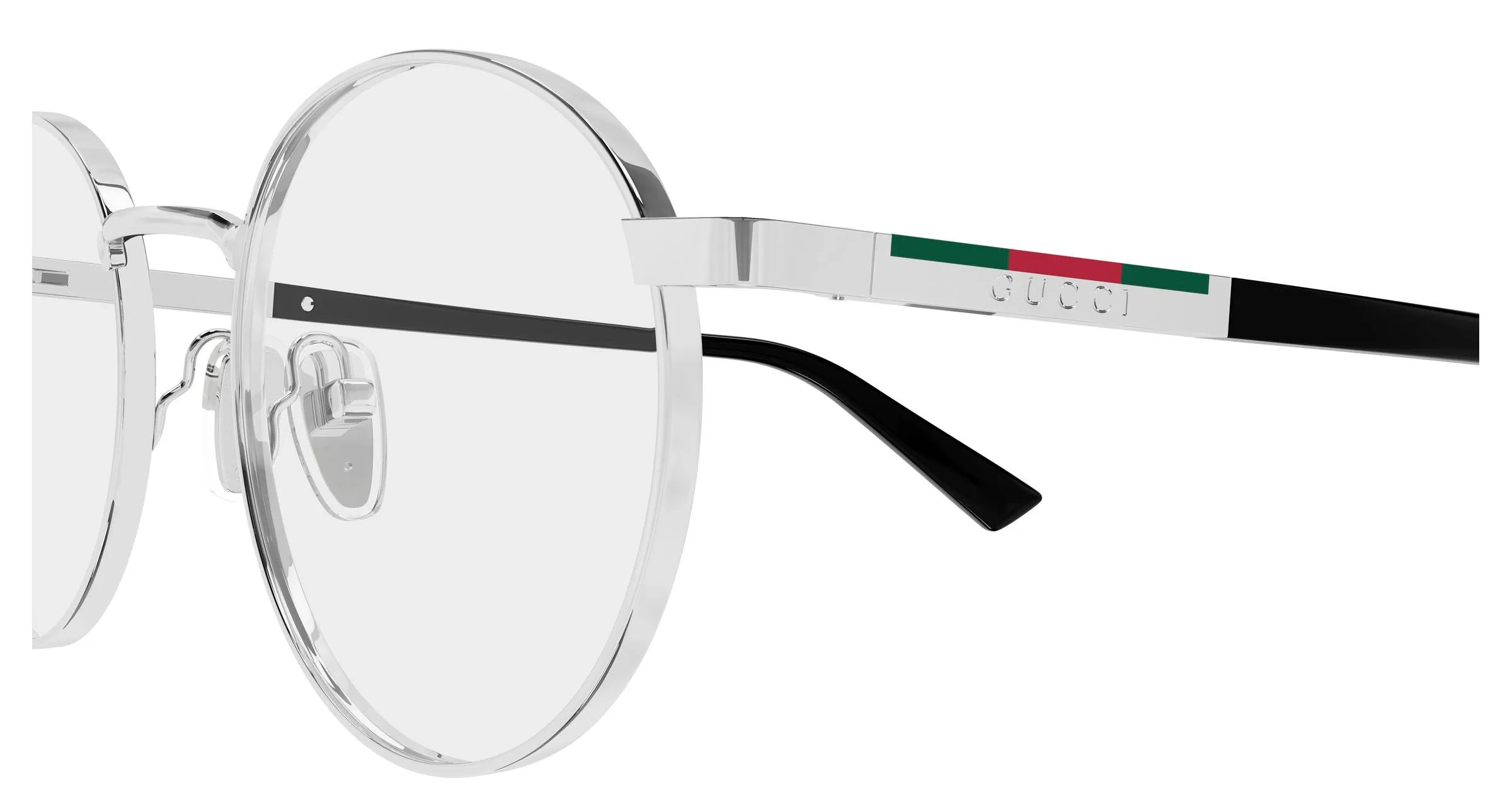 Gucci GG1966OK 001 Montature da vista Metallo Argento Trasparente Rotonda - immagine 3
