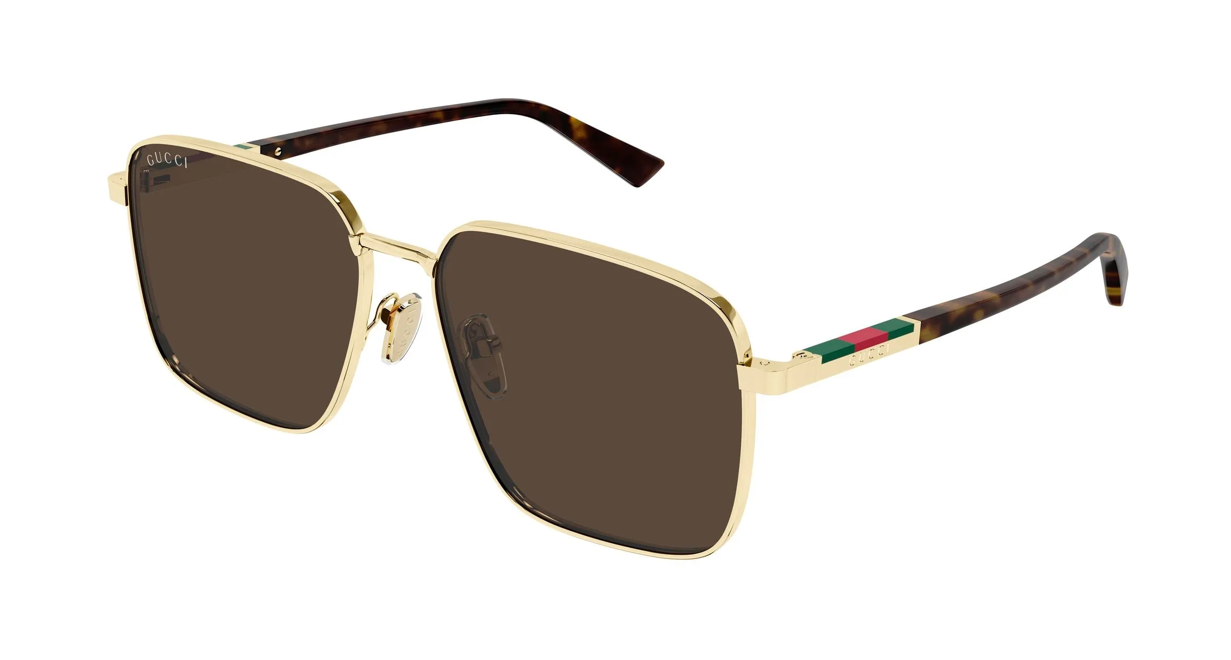 Gucci GG1965SK 002 Occhiali da sole Metallo Oro Marrone Squadrata - immagine 1