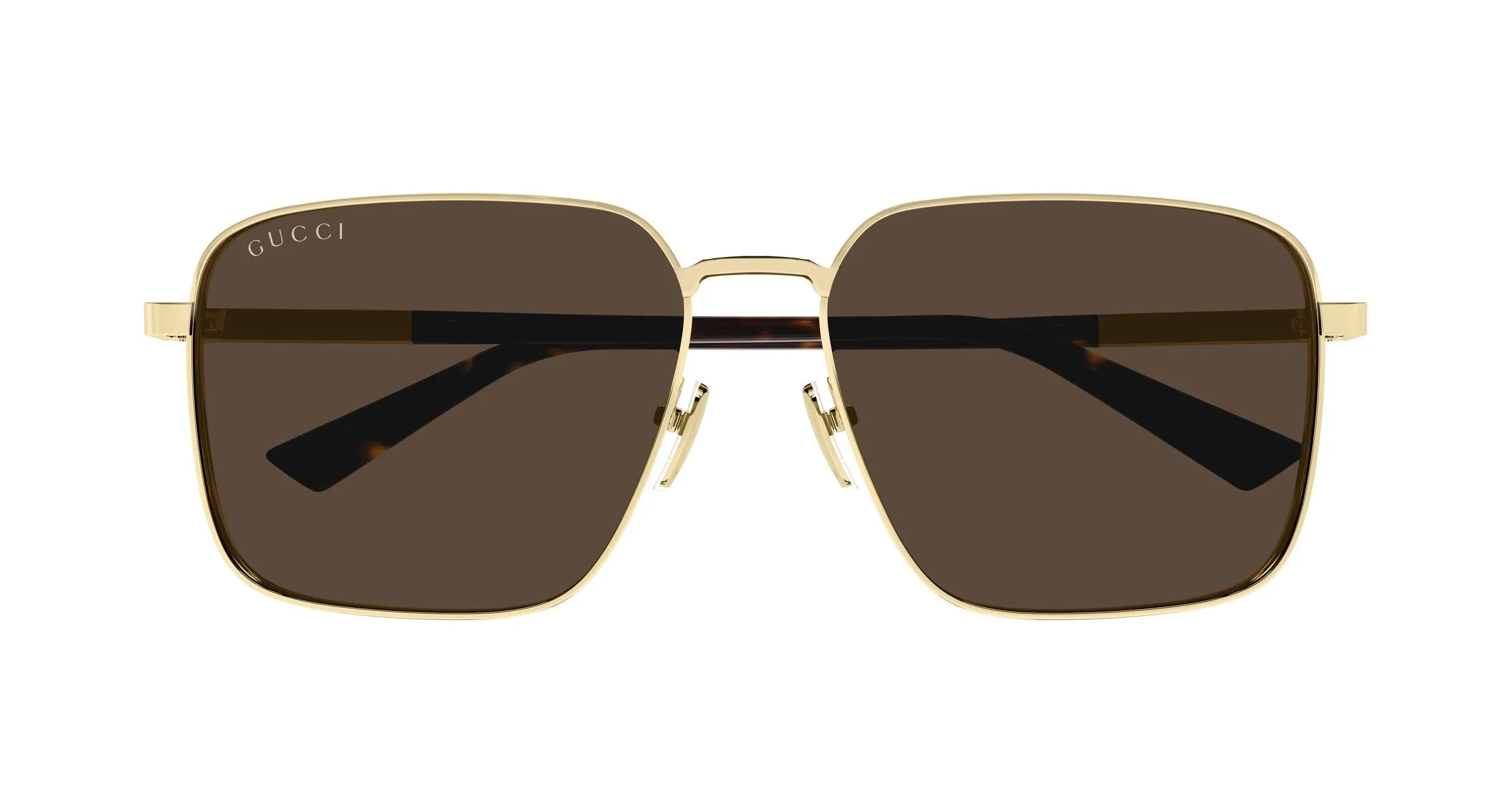 Gucci GG1965SK 002 Occhiali da sole Metallo Oro Marrone Squadrata - immagine 2