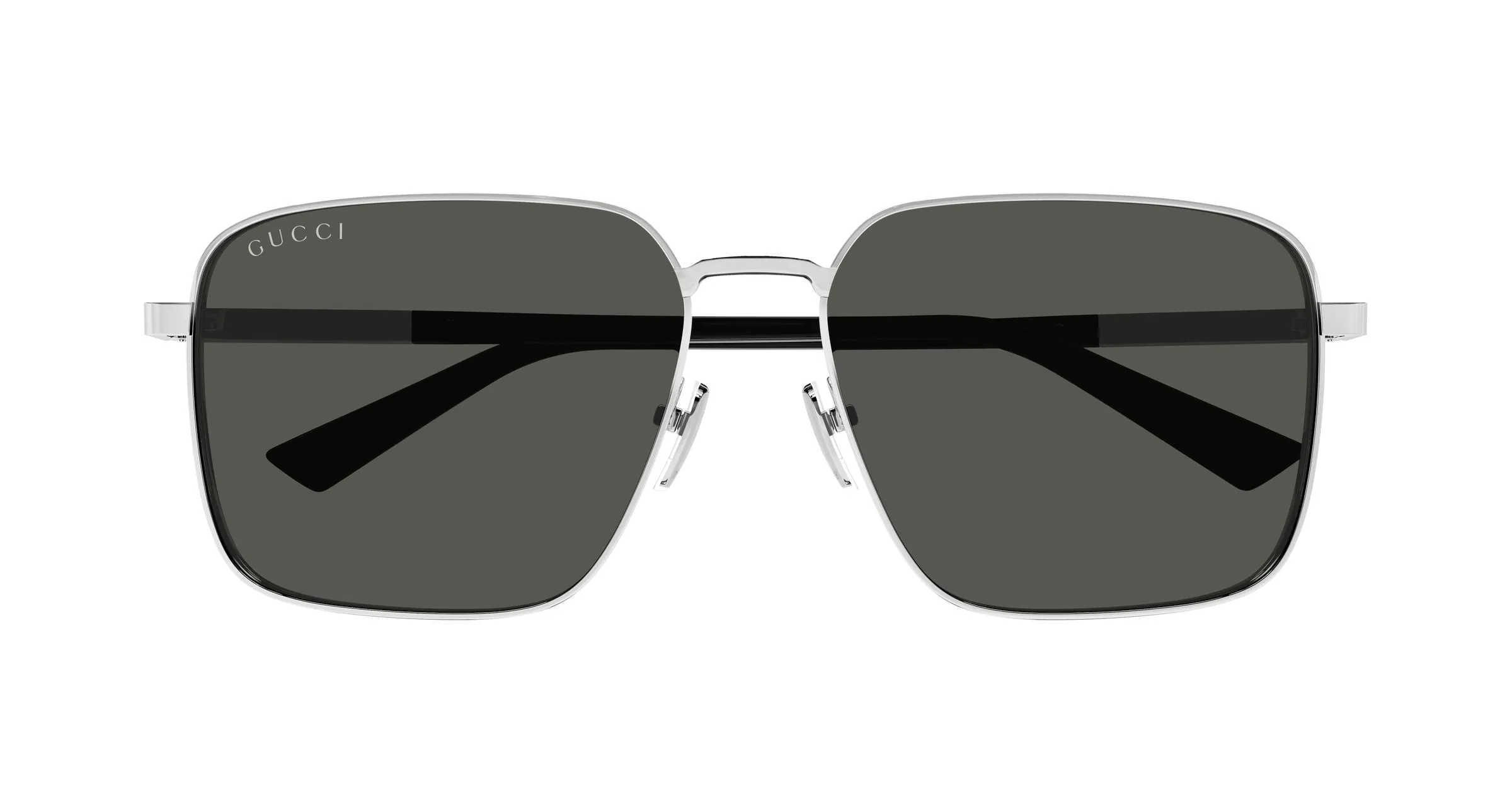 Gucci GG1965SK 001 Occhiali da sole Metallo Argento Grigio Squadrata - immagine 2