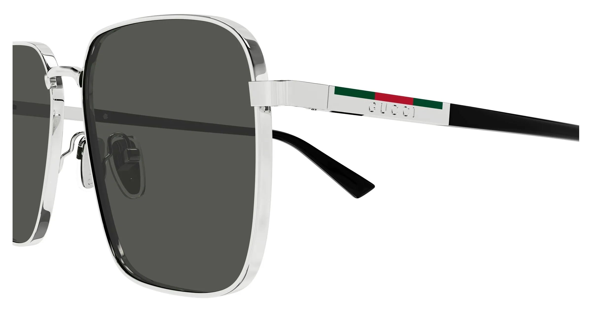 Gucci GG1965SK 001 Occhiali da sole Metallo Argento Grigio Squadrata - immagine 3