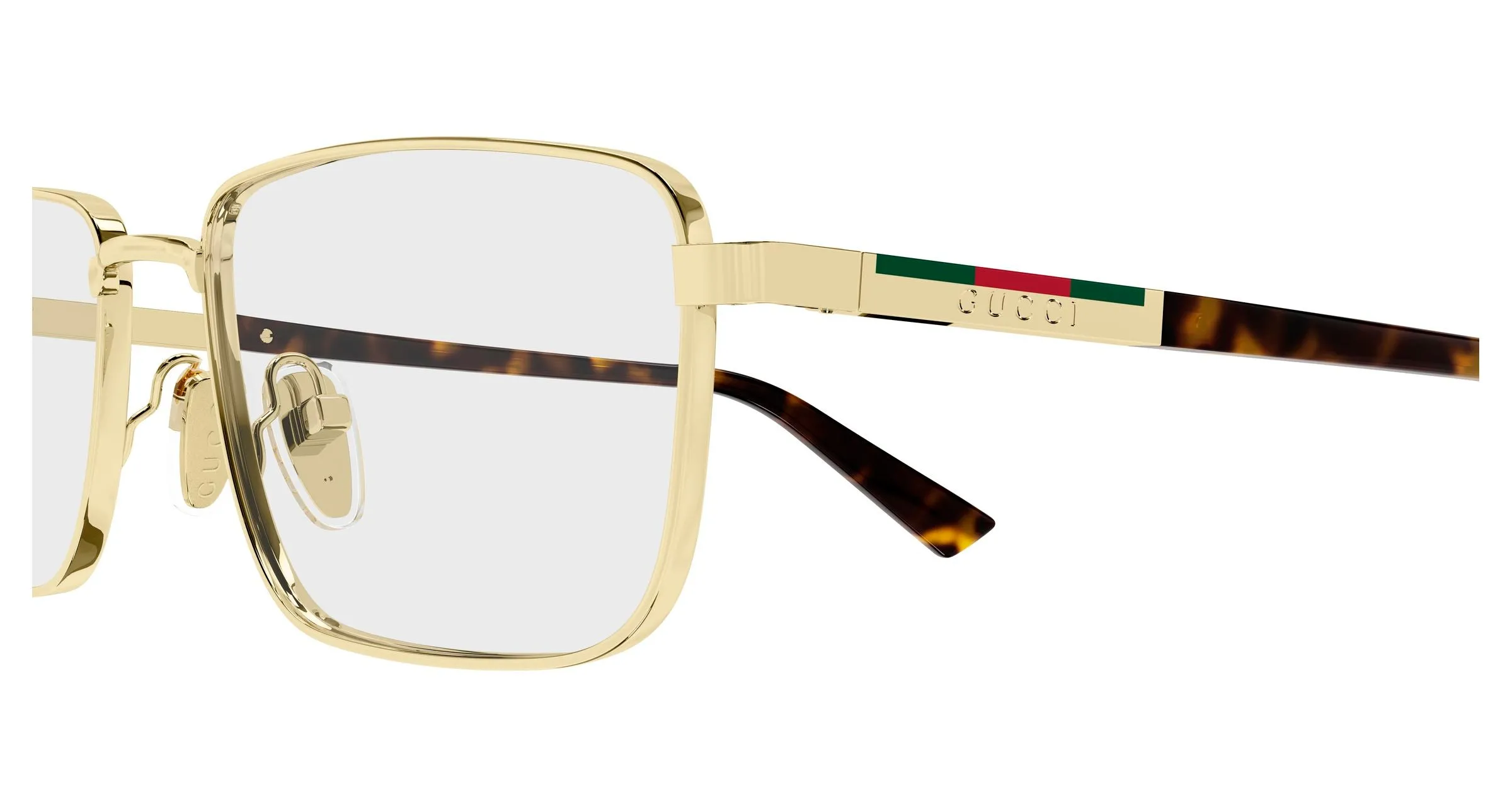 Gucci GG1964O 002 Montature da vista Metallo Oro Trasparente Squadrata - immagine 3