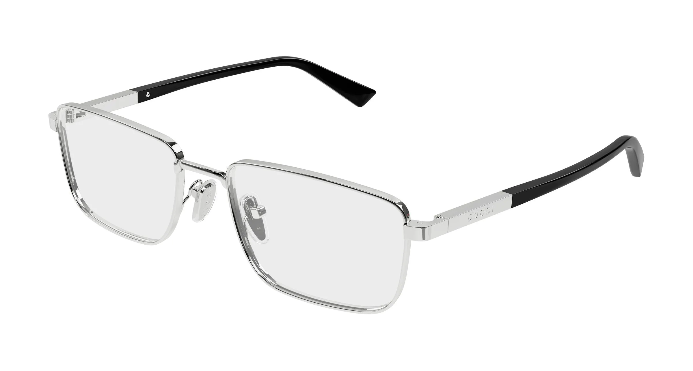 Gucci GG1964O 001 Montature da vista Metallo Argento Trasparente Squadrata - immagine 1