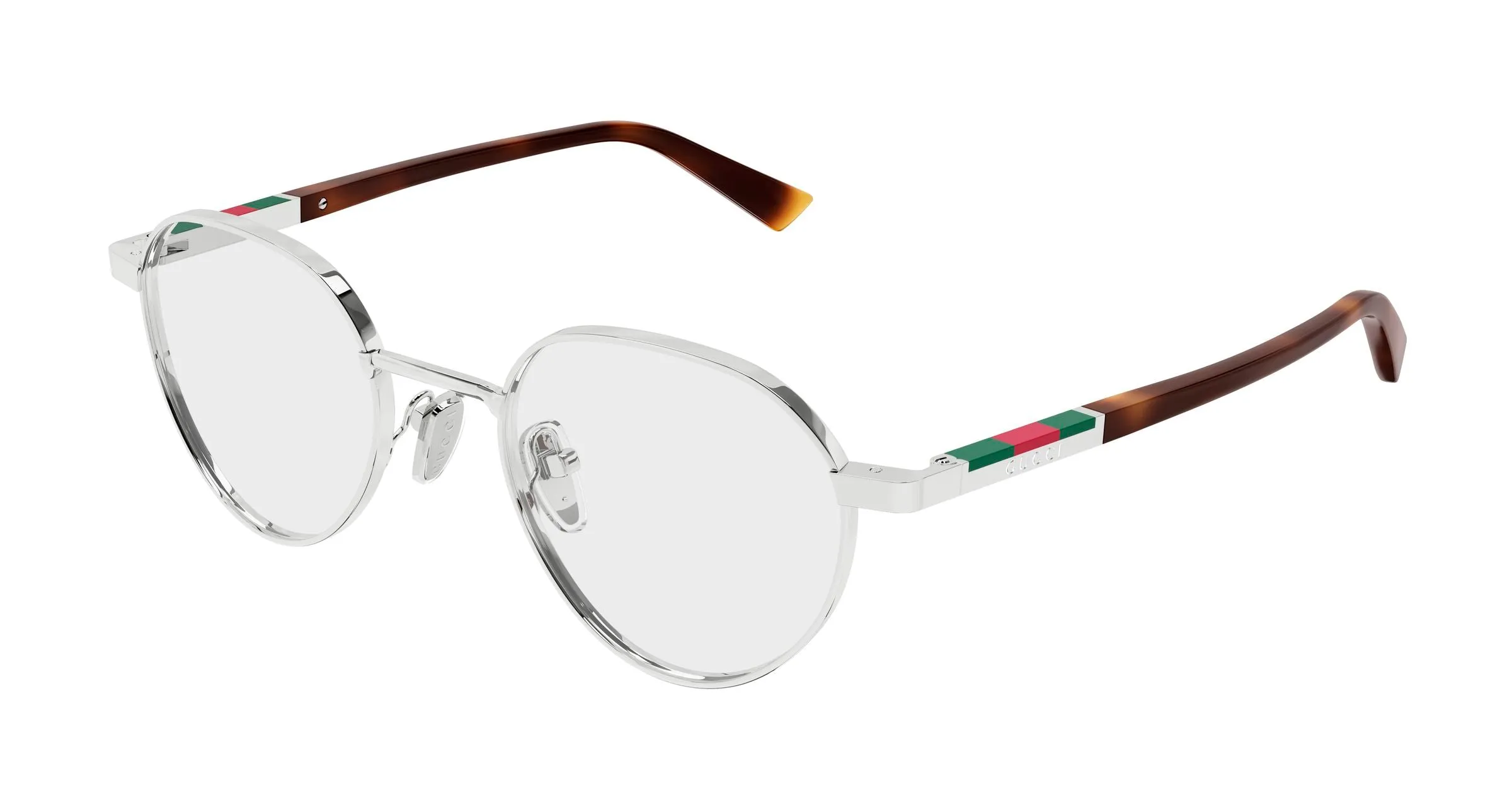 Gucci GG1963O 003 Montature da vista Metallo Argento Trasparente Rotonda - immagine 1