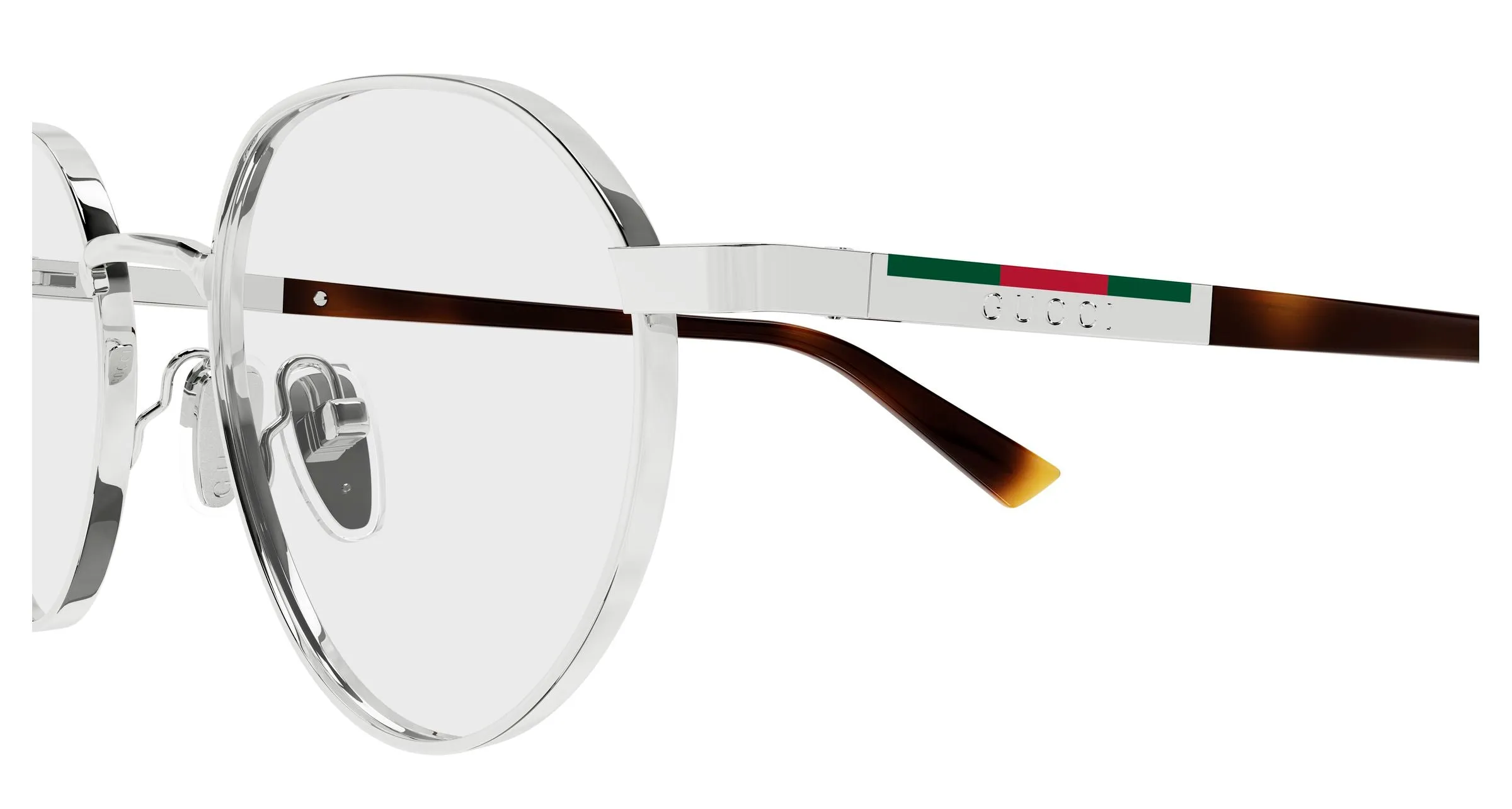 Gucci GG1963O 003 Montature da vista Metallo Argento Trasparente Rotonda - immagine 3