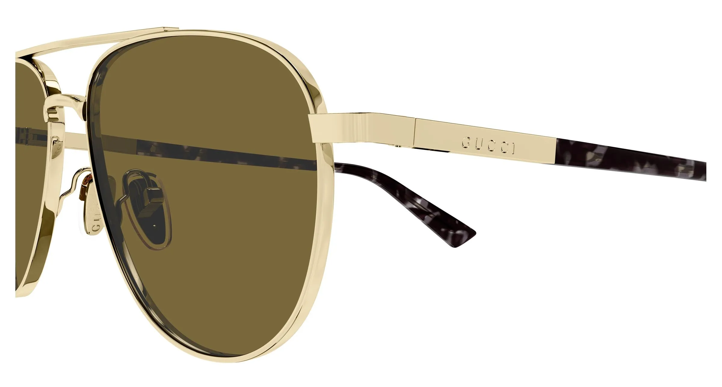 Gucci GG1962S 004 Occhiali da sole Metallo Oro Marrone Pilot - immagine 3