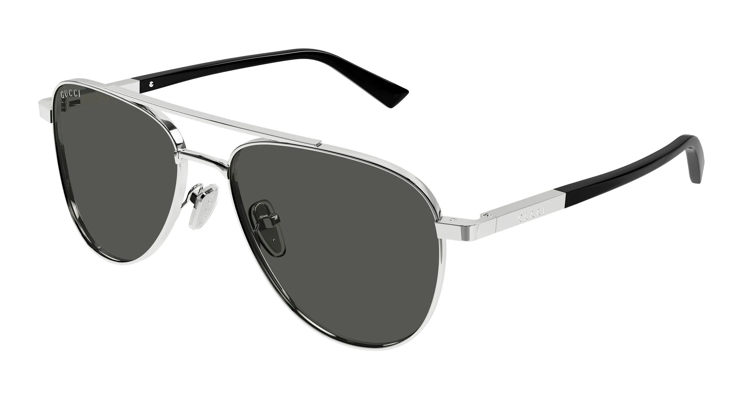Gucci GG1962S 001 Occhiali da sole Metallo Argento Grigio Pilot - immagine 1