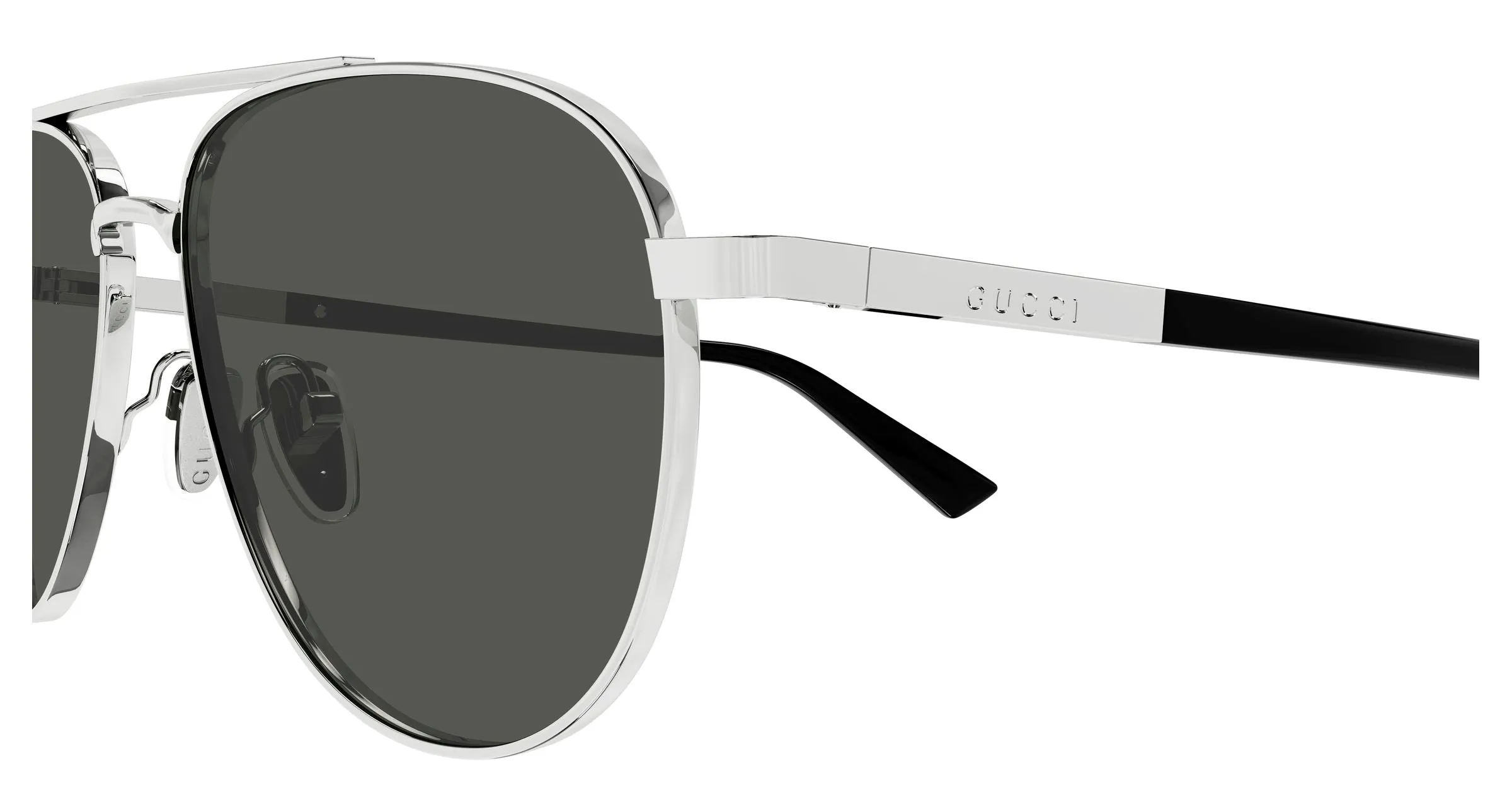 Gucci GG1962S 001 Occhiali da sole Metallo Argento Grigio Pilot - immagine 3