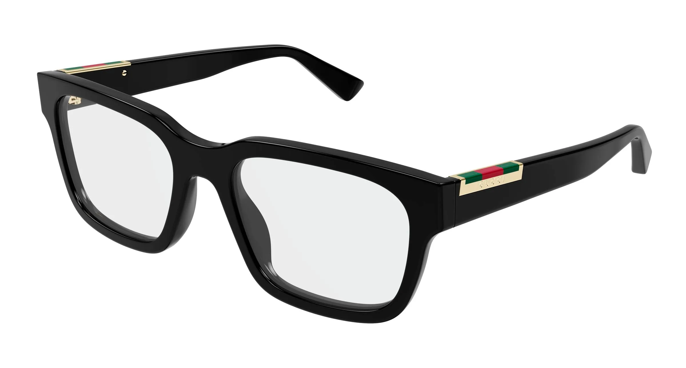 Gucci GG1961O 001 Montature da vista Acetato Nero Trasparente Squadrata - immagine 1