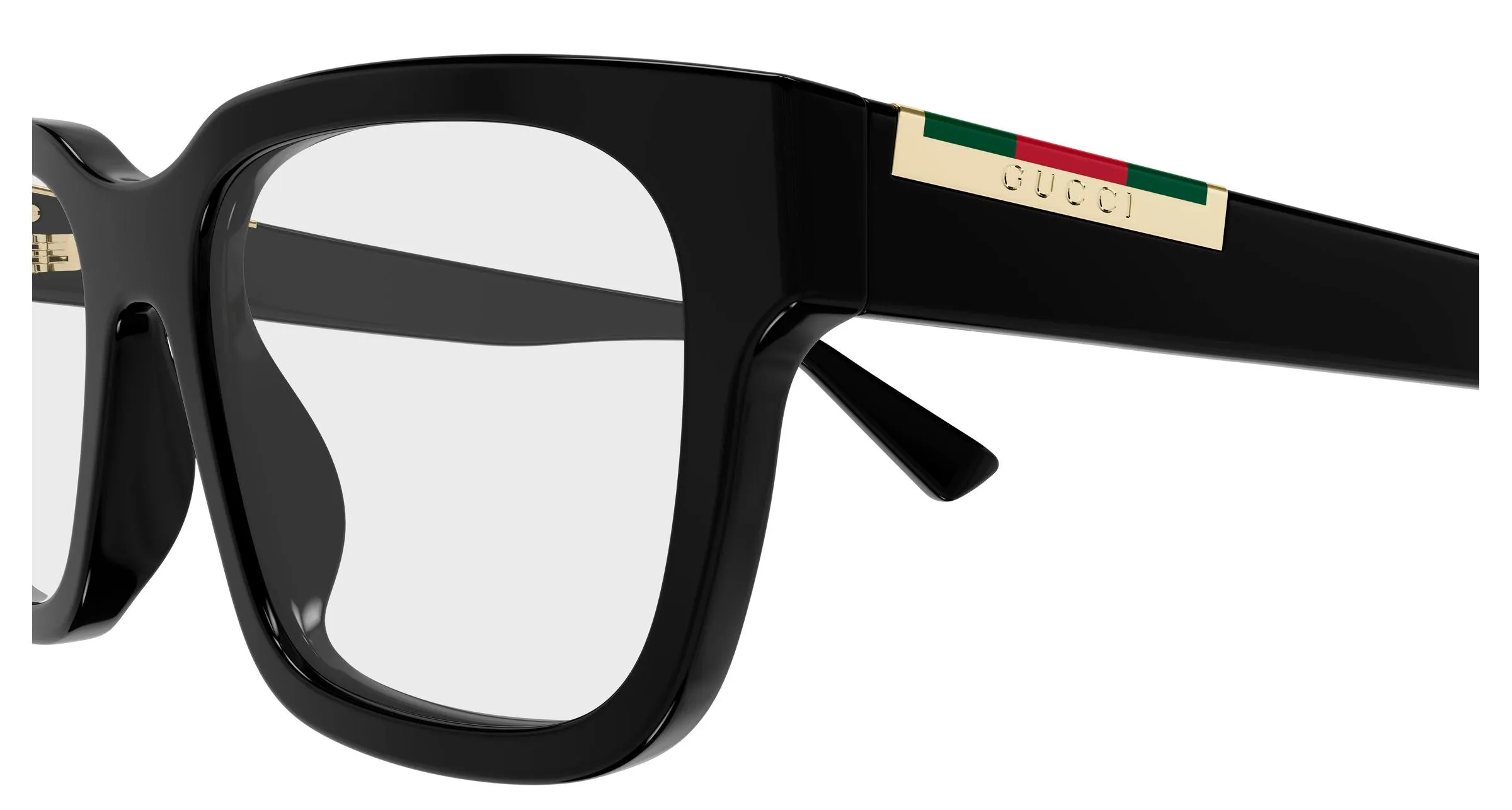 Gucci GG1961O 001 Montature da vista Acetato Nero Trasparente Squadrata - immagine 3