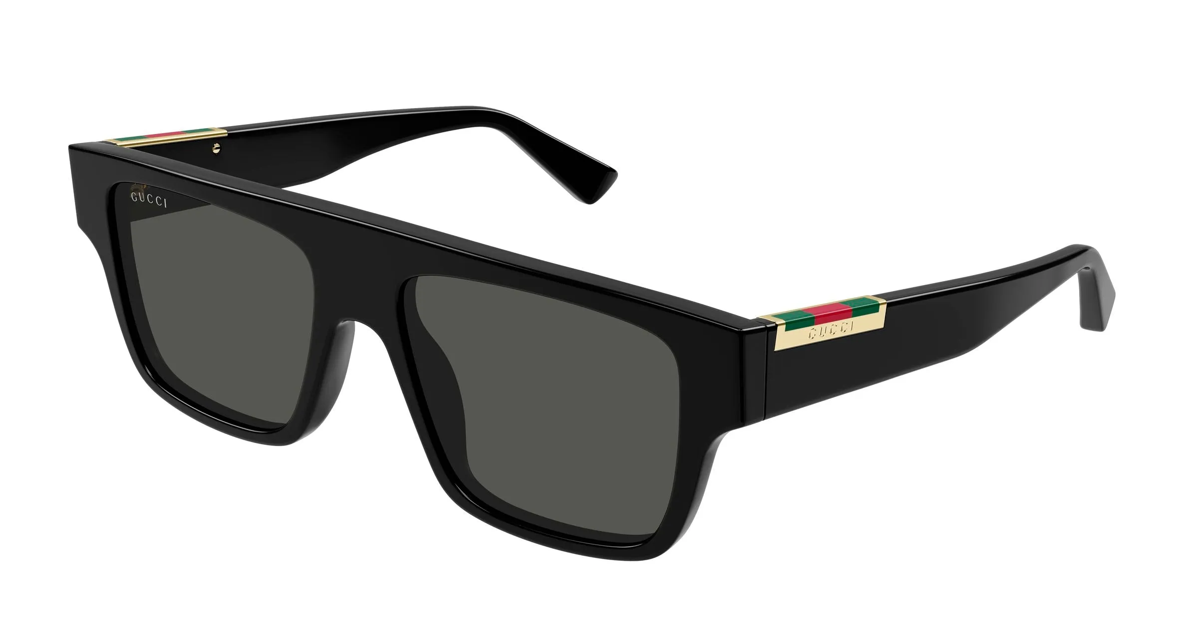 Gucci GG1960S 002 Occhiali da sole Acetato Nero Grigio Squadrata - immagine 1
