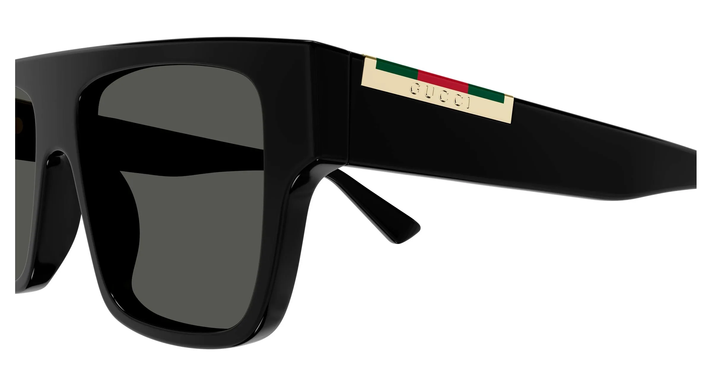Gucci GG1960S 002 Occhiali da sole Acetato Nero Grigio Squadrata - immagine 3