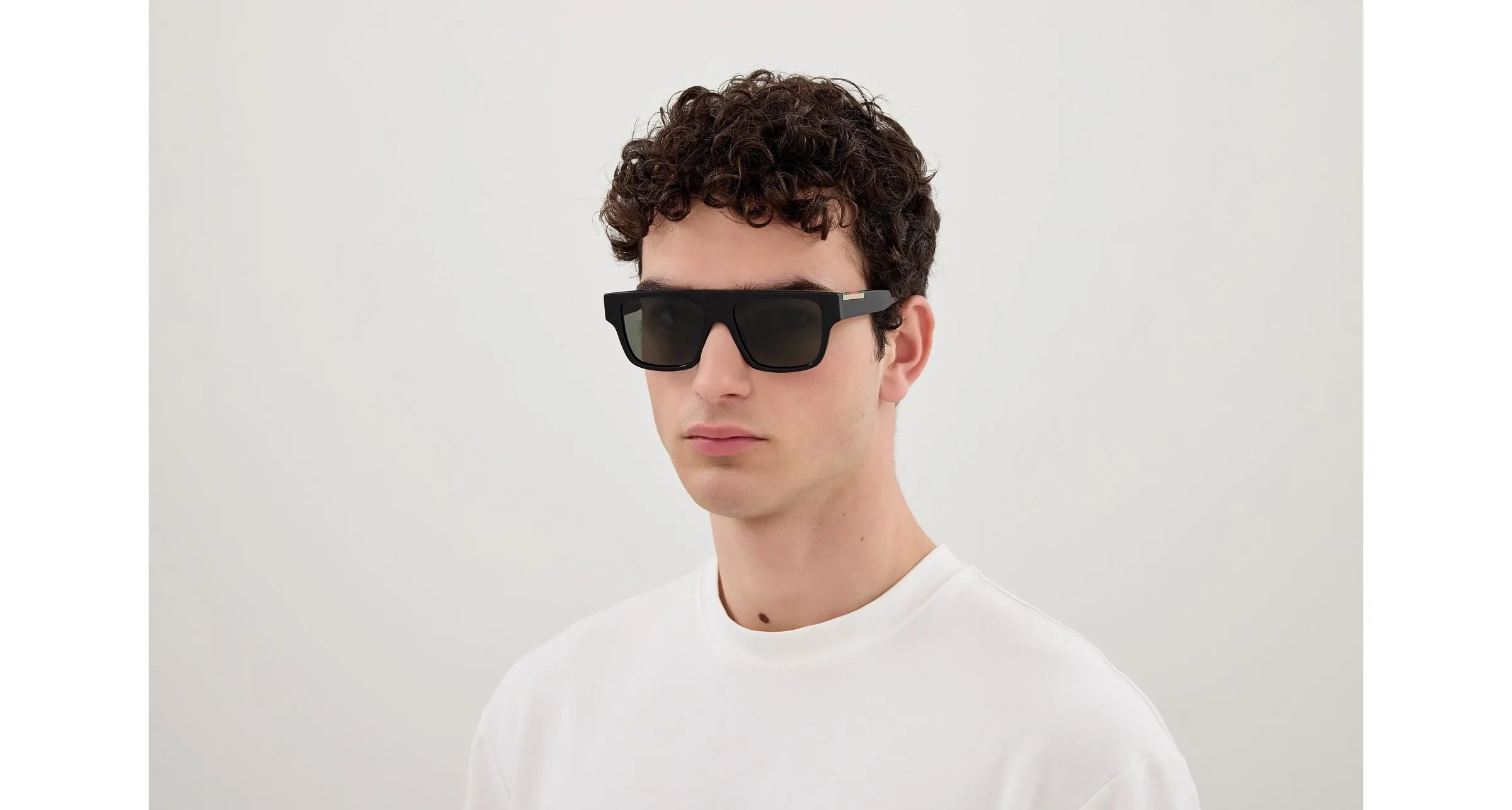Gucci GG1960S 002 Occhiali da sole Acetato Nero Grigio Squadrata - immagine 4