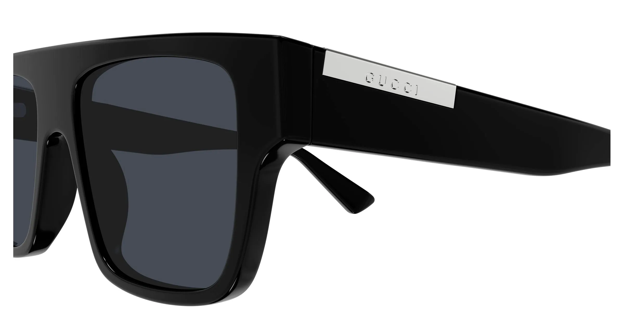 Gucci GG1960S 001 Occhiali da sole Acetato Nero Blu Squadrata - immagine 3