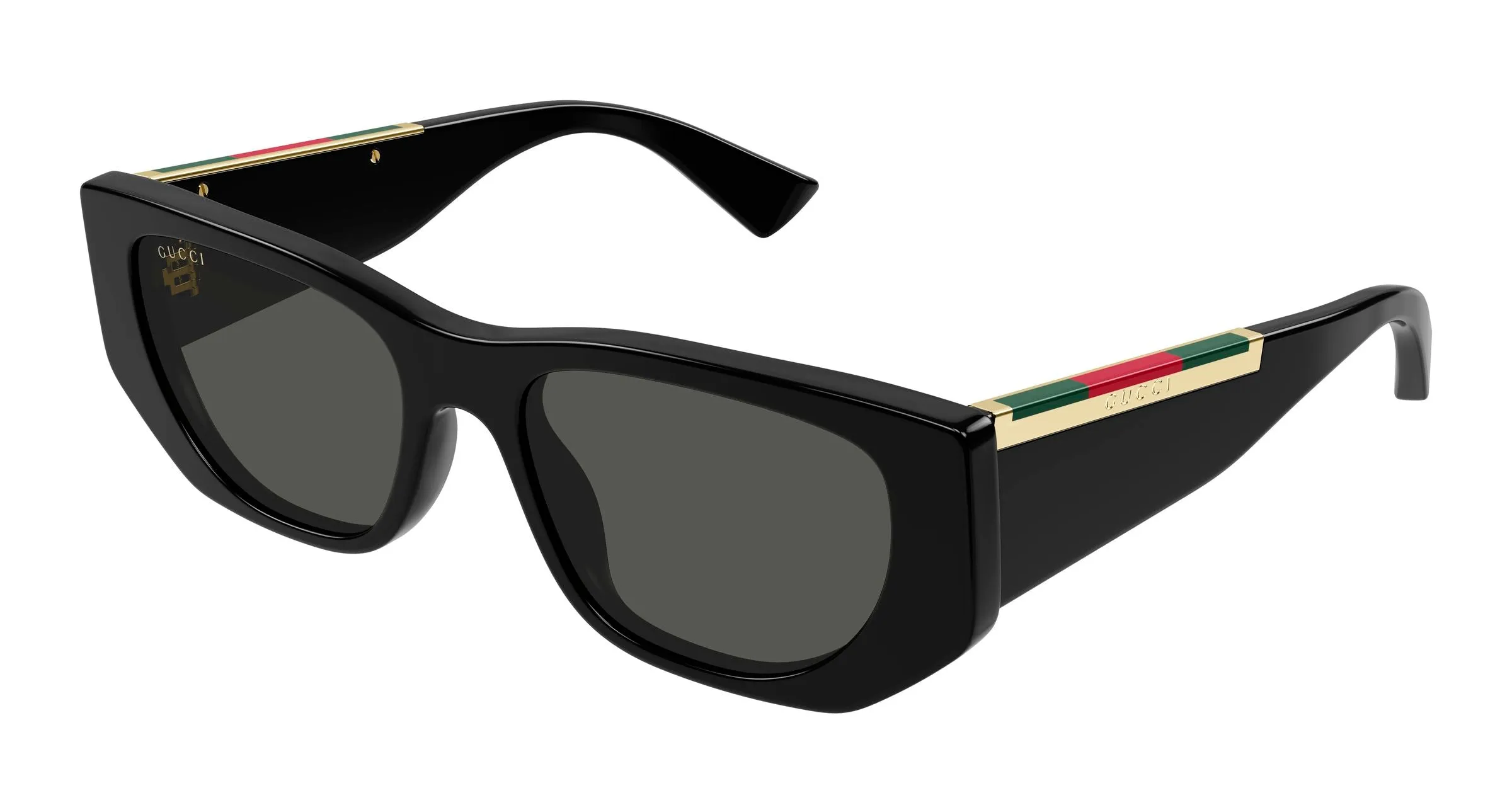 Gucci GG1959S 001 Occhiali da sole Acetato Nero Grigio Cat Eye - immagine 1
