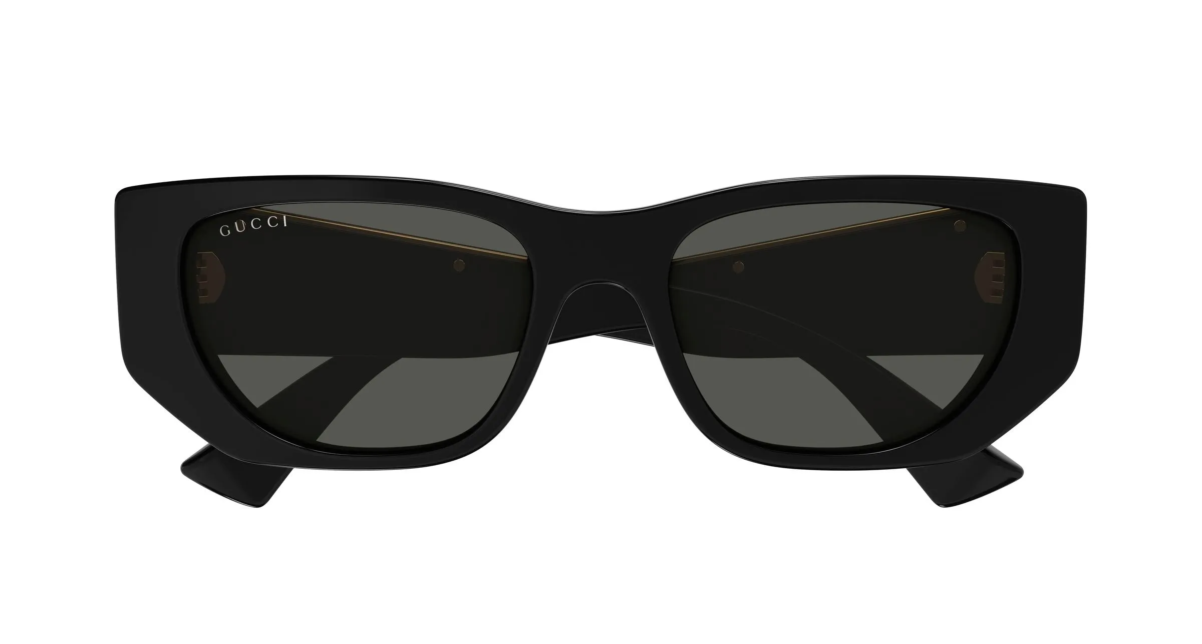 Gucci GG1959S 001 Occhiali da sole Acetato Nero Grigio Cat Eye - immagine 2