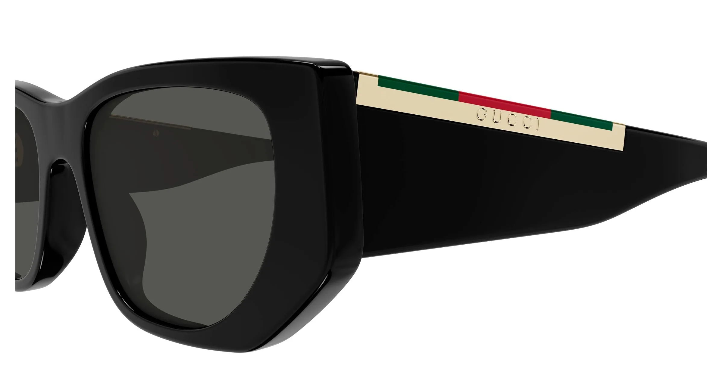 Gucci GG1959S 001 Occhiali da sole Acetato Nero Grigio Cat Eye - immagine 3