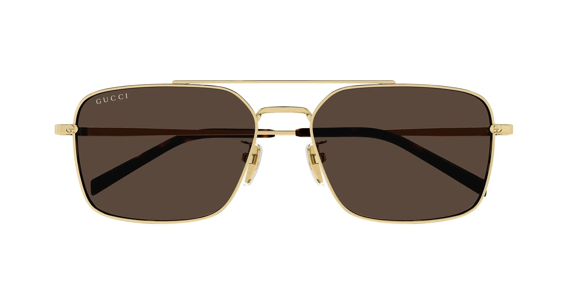 Gucci GG1957SA 002 Occhiali da sole Metallo Oro Marrone Squadrata - immagine 2