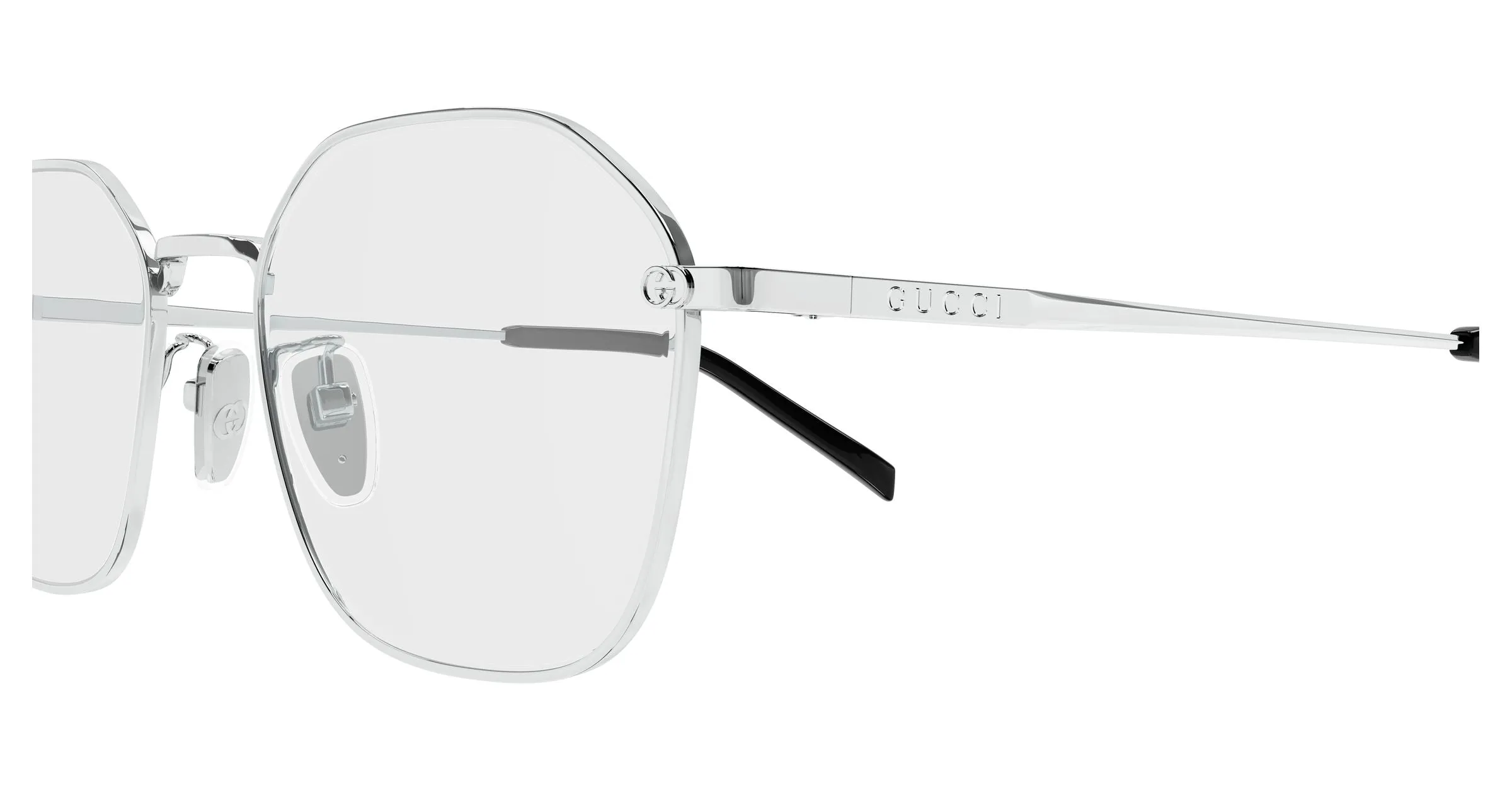 Gucci GG1956OK 002 Montature da vista Metallo Argento Trasparente Squadrata - immagine 3