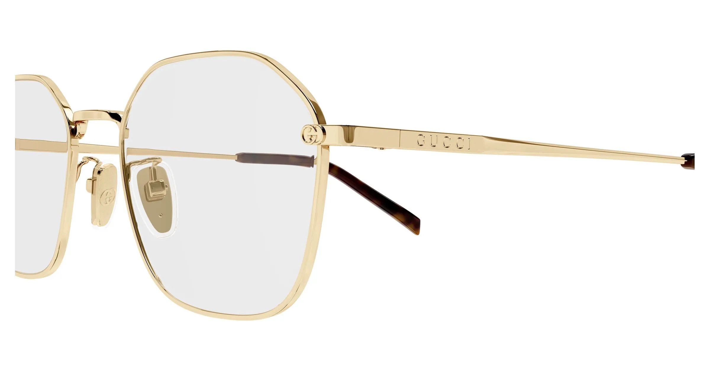 Gucci GG1956OK 001 Montature da vista Metallo Oro Trasparente Squadrata - immagine 3