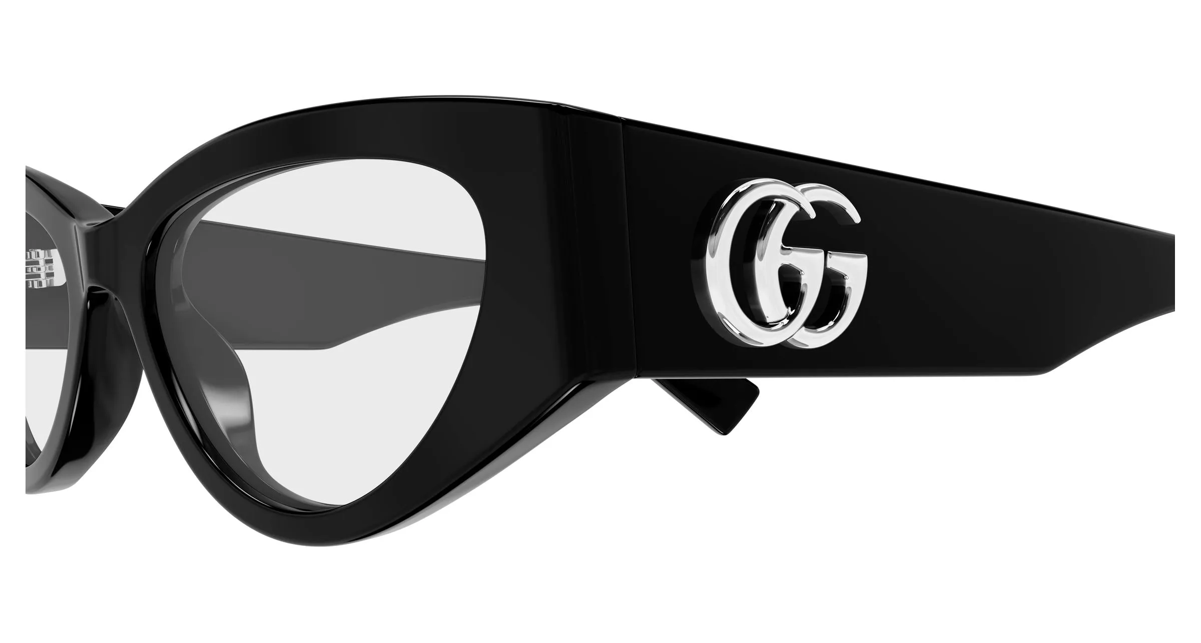 Gucci GG1953O 001 Montature da vista Acetato Nero Trasparente Cat Eye - immagine 3