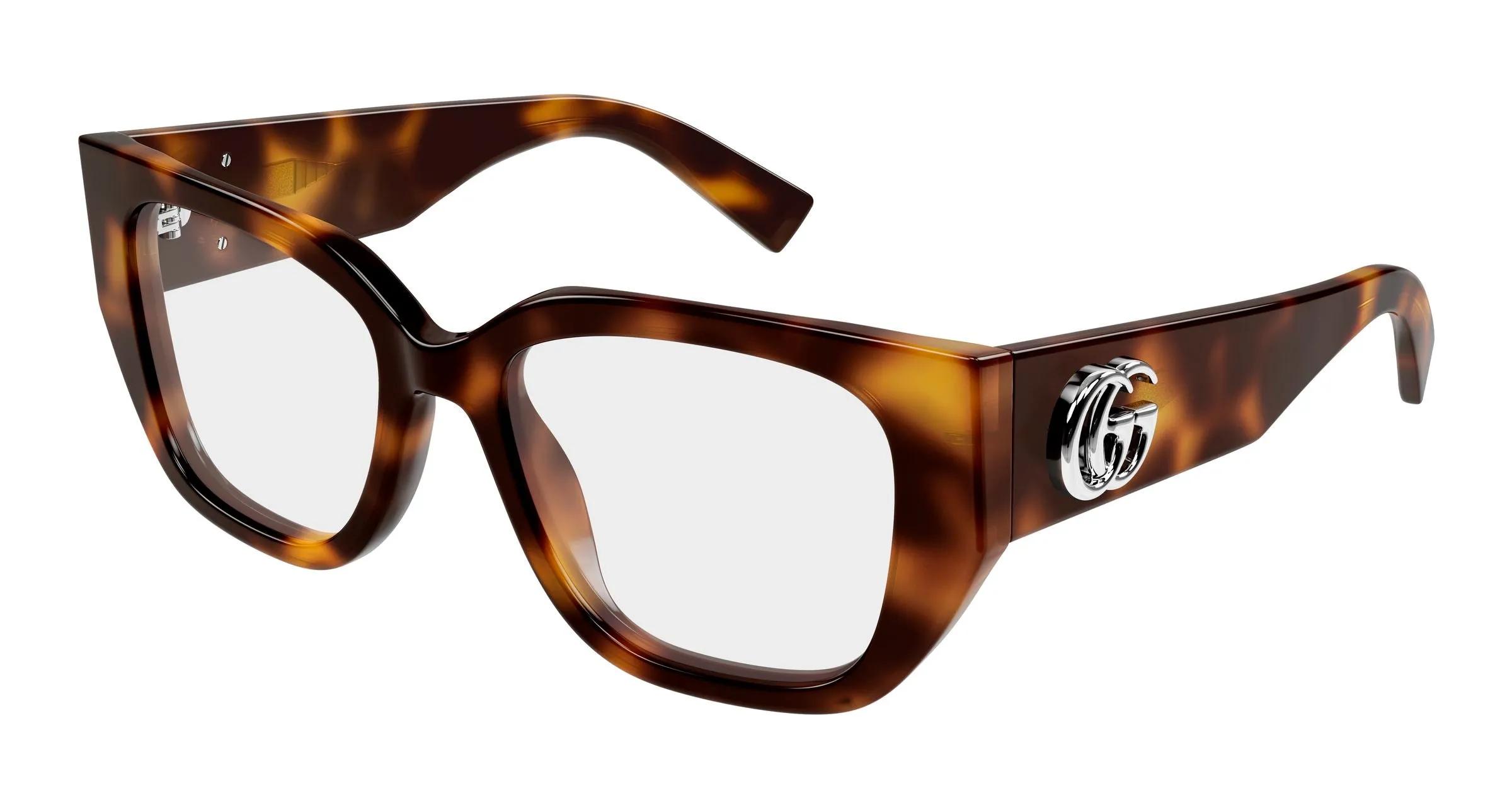 Gucci GG1952O 002 Montature da vista Acetato Havana Trasparente Farfalla - immagine 1