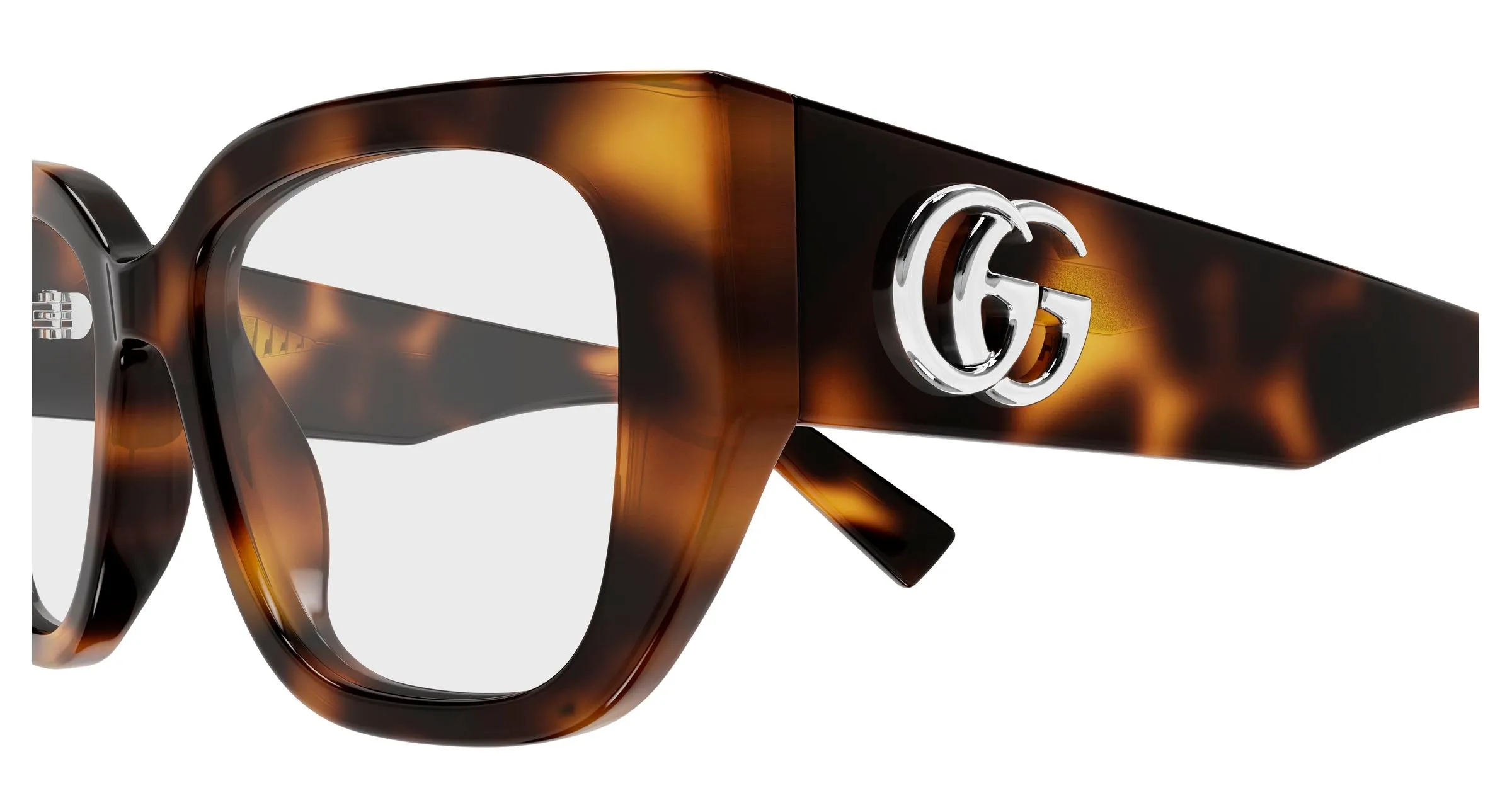 Gucci GG1952O 002 Montature da vista Acetato Havana Trasparente Farfalla - immagine 3