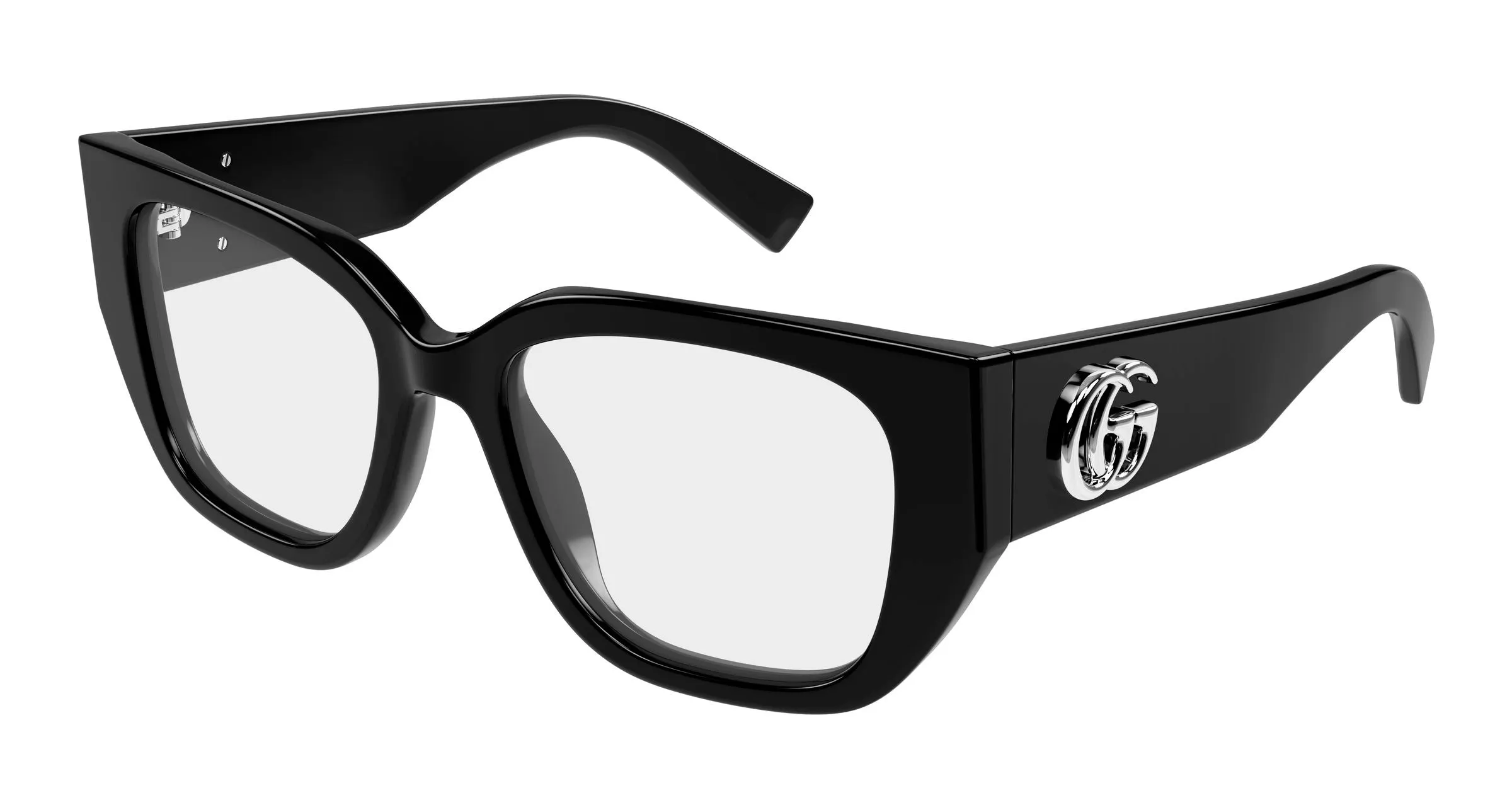 Gucci GG1952O 001 Montature da vista Acetato Nero Trasparente Farfalla - immagine 1