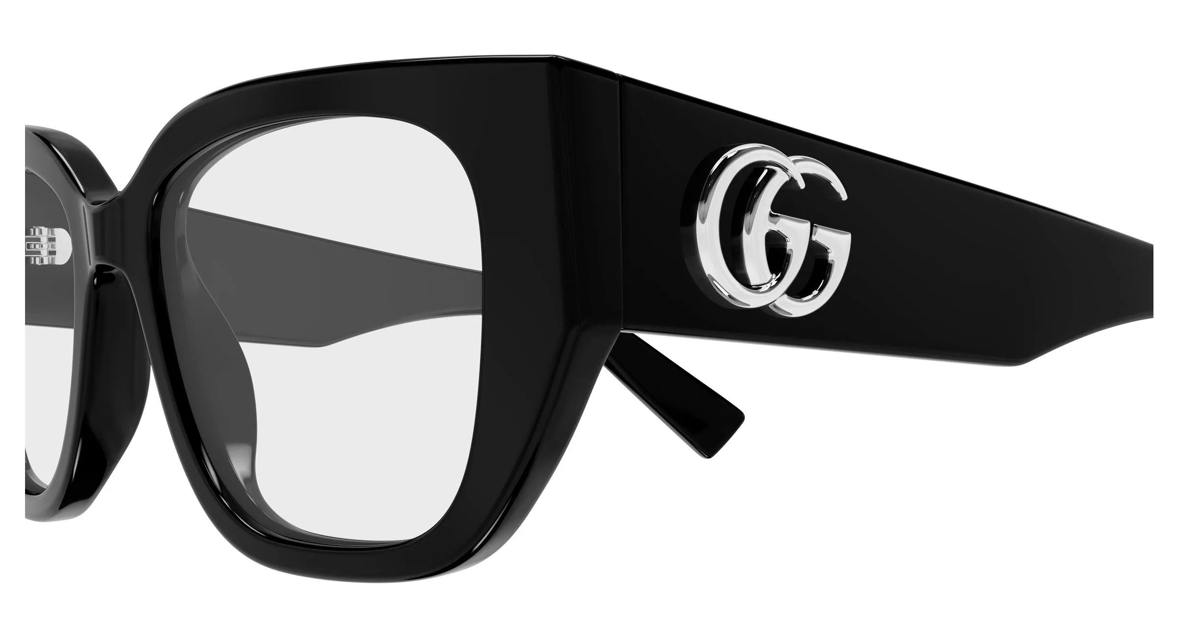 Gucci GG1952O 001 Montature da vista Acetato Nero Trasparente Farfalla - immagine 3